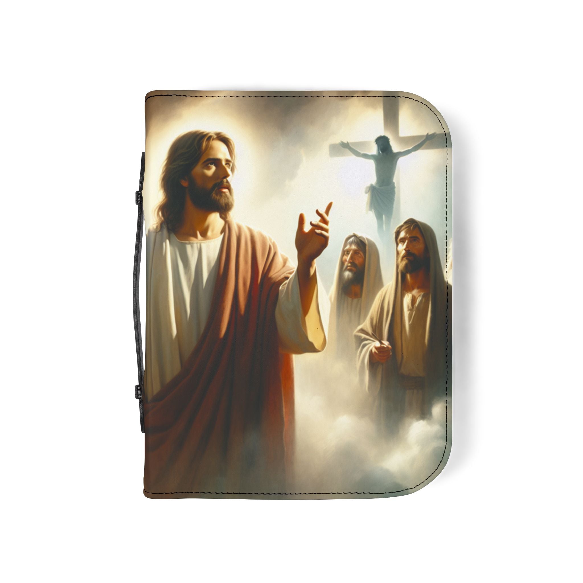 Bible Cover Jesus Crucifixion /Jesus Illustration Bible Cover | Isaiah 53:5 Scripture Zippered Cover/100% PU Leather