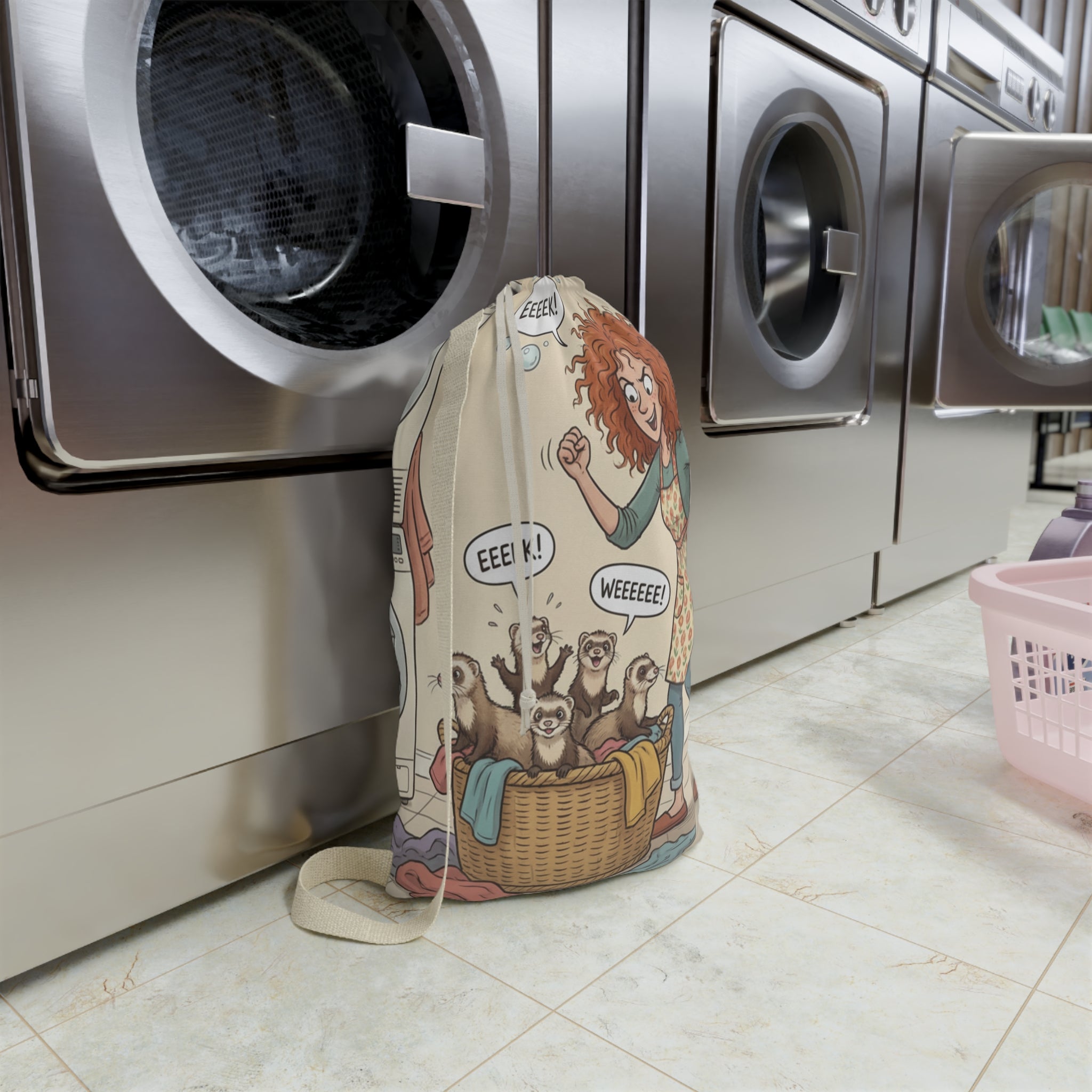 Laundry Bag / Funny Ferrets Playing