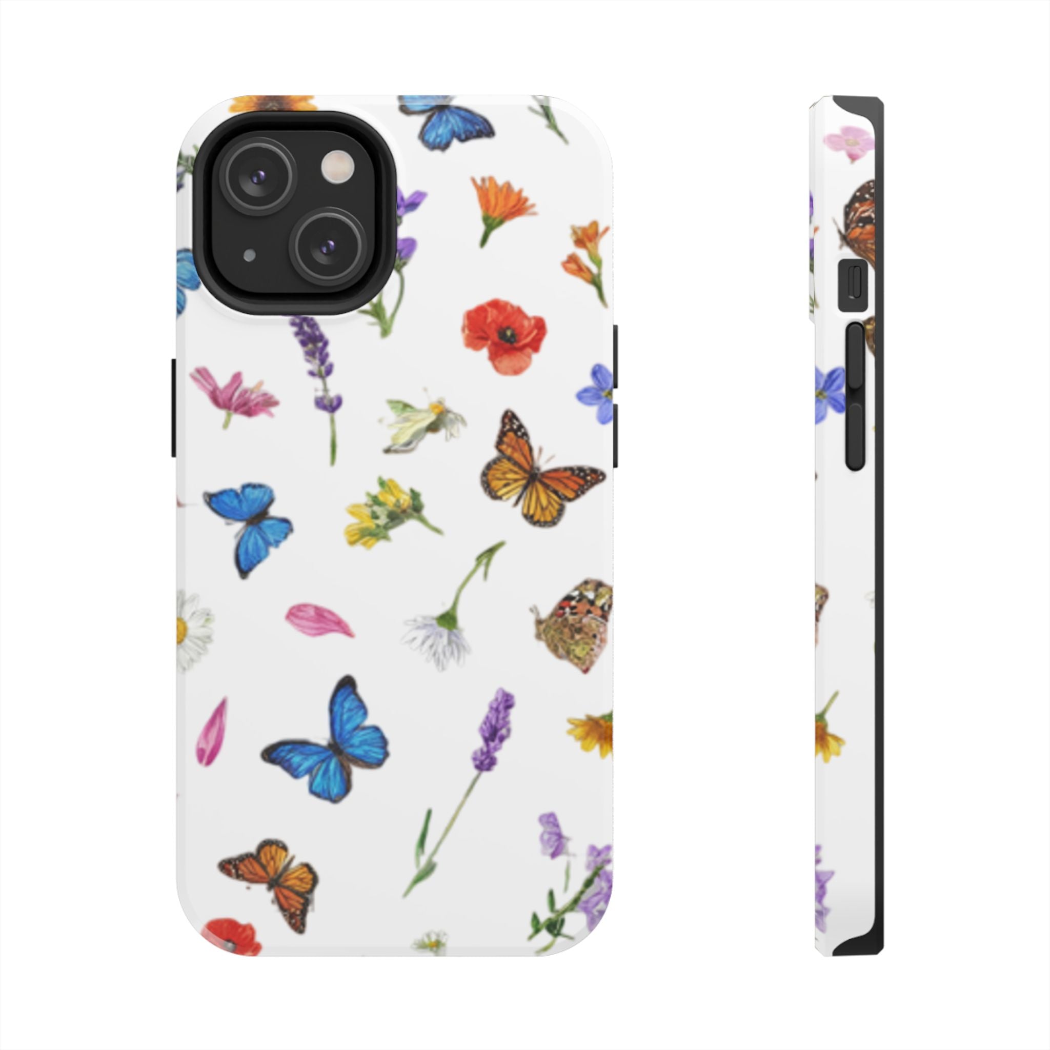 Butterfly Meadow Tough Phone Case / Floral Protective Phone Cover