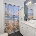 Coastal Lighthouse Beach Scene Shower Curtain