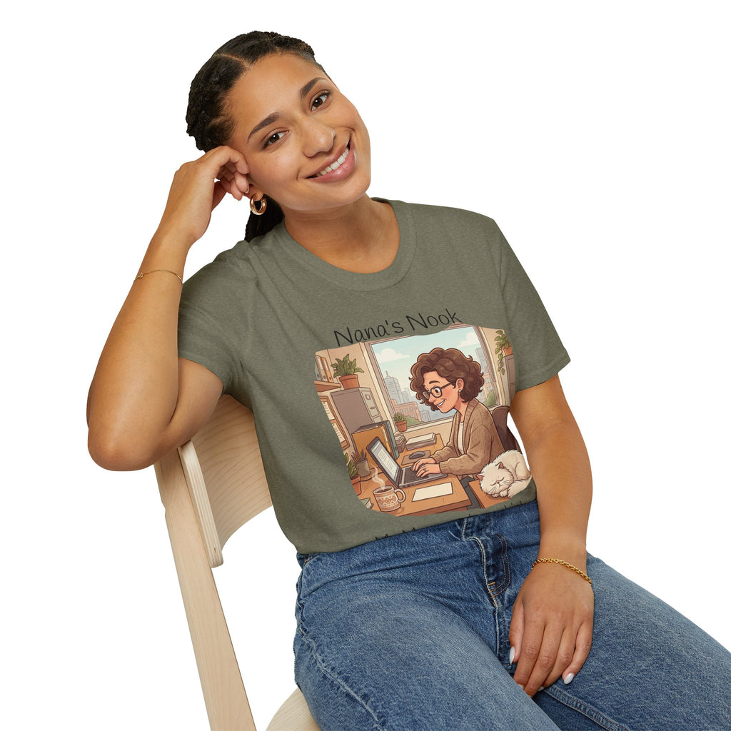 T-Shirt / "Nana's Nook: My Manager Has Whiskers" Cozy Grandma Cat Lover Tee
