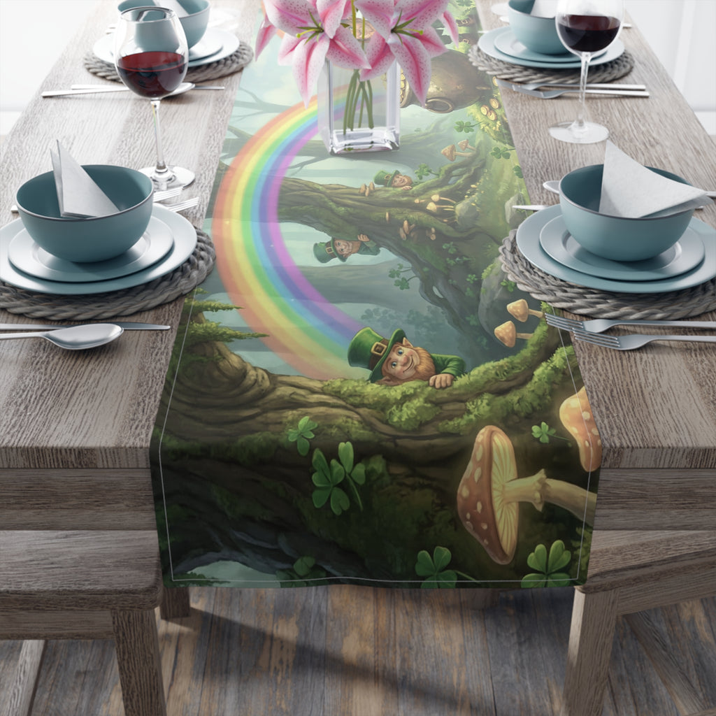 Leprechaun Pot of Gold Table Runner | St. Patrick's Day Rainbow Decor