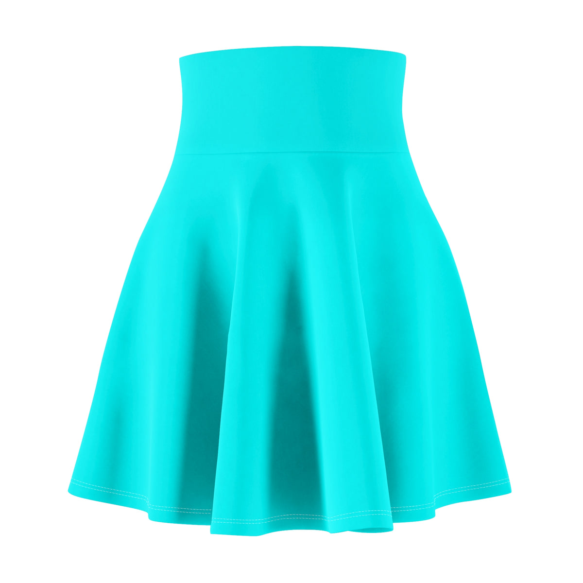Solid Turquoise Flared Skater Skirt