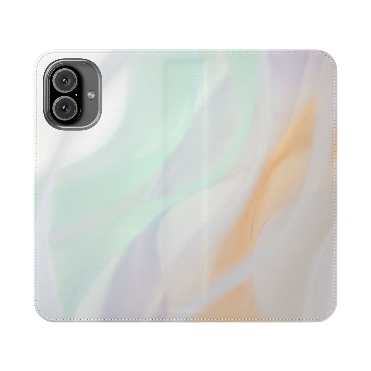 Pastel Marble Flip Case / Soft Watercolor Phone Wallet Cover with Card Slots