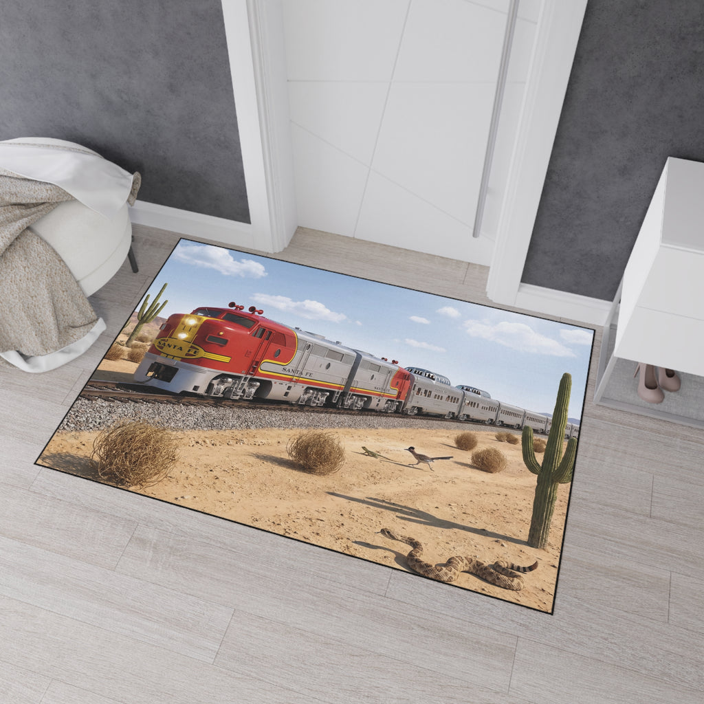 Santa Fe Desert Train Floor Mat | Southwestern Railroad Scene, Heavy Duty