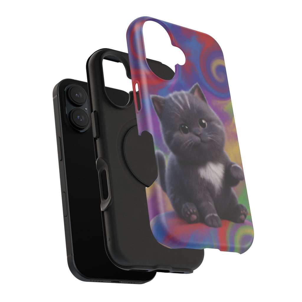 Kawaii Gray Kitten phone case | Impact-Resistant Case