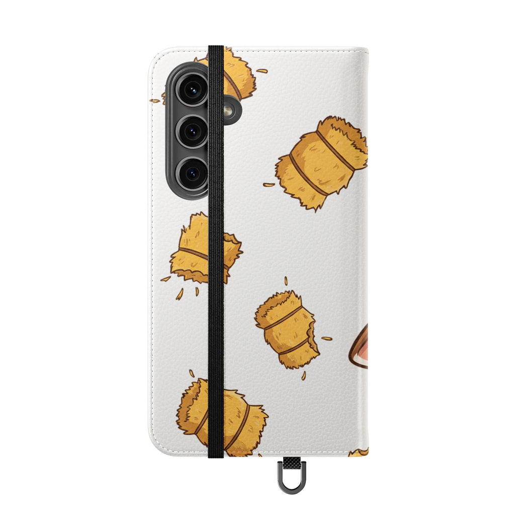 Cow & Hay Pattern Flip Case/ Cute Farm Animal Phone Wallet