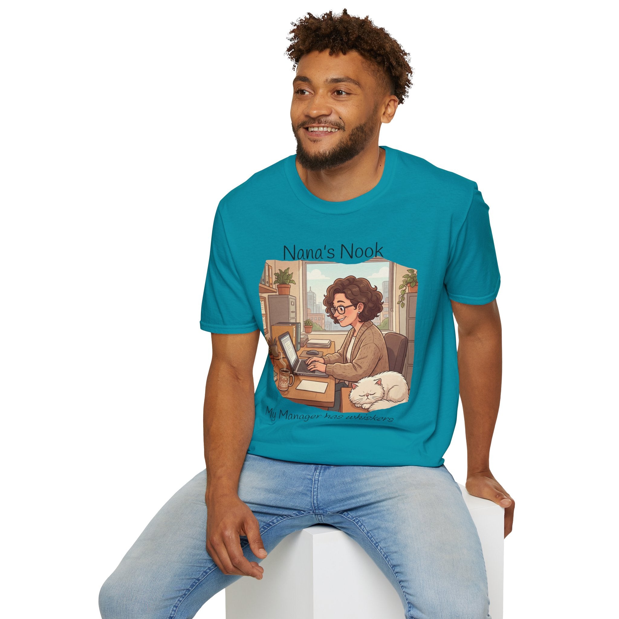 T-Shirt / "Nana's Nook: My Manager Has Whiskers" Cozy Grandma Cat Lover Tee
