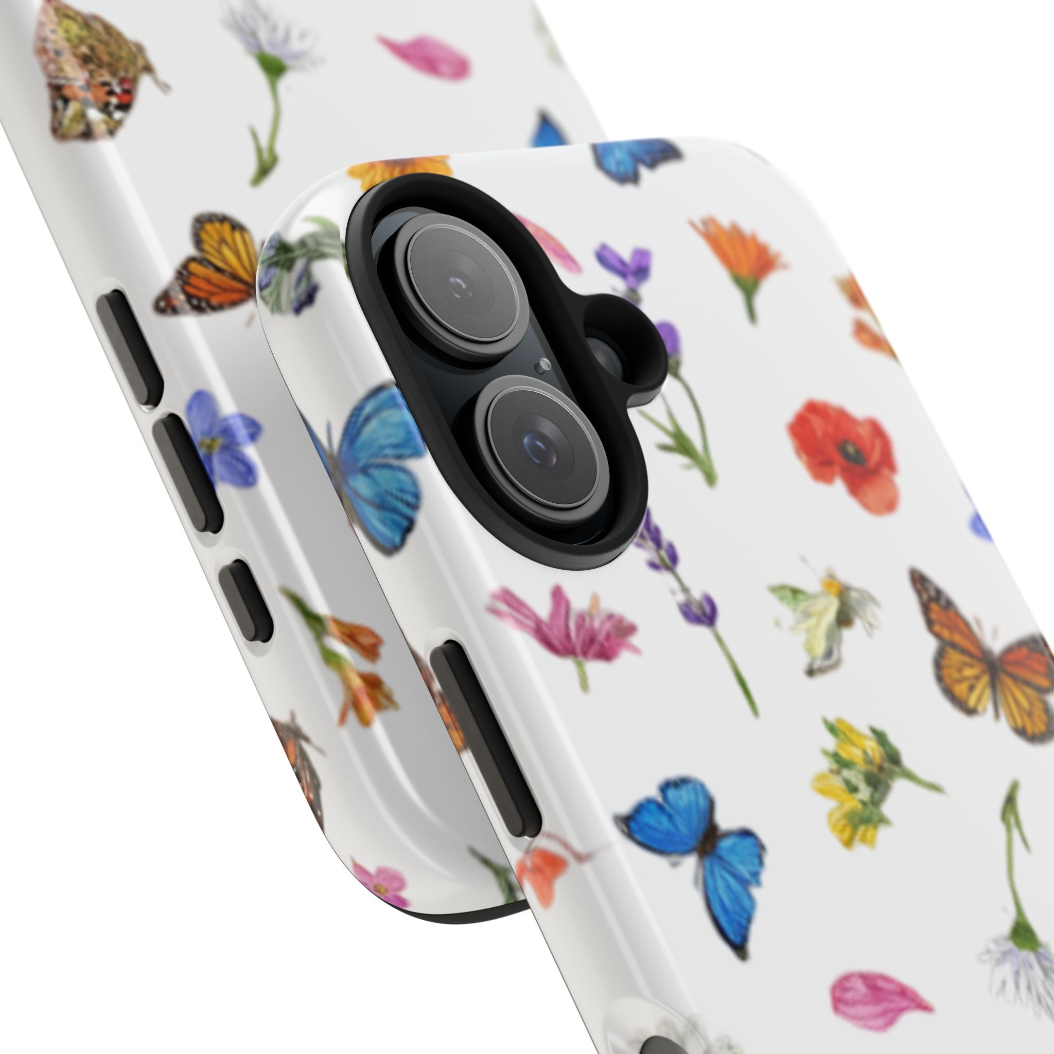 Butterfly Meadow Tough Phone Case / Floral Protective Phone Cover