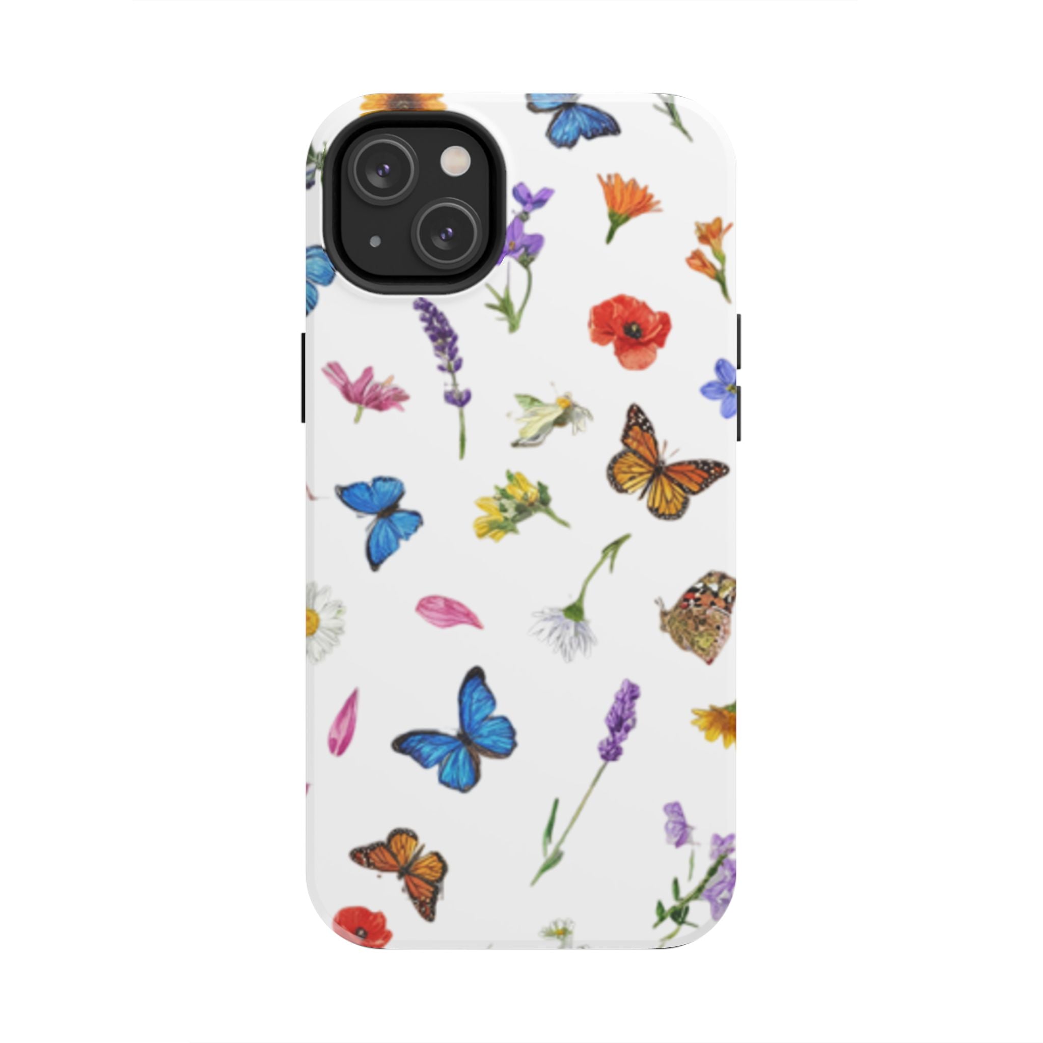 Butterfly Meadow Tough Phone Case / Floral Protective Phone Cover
