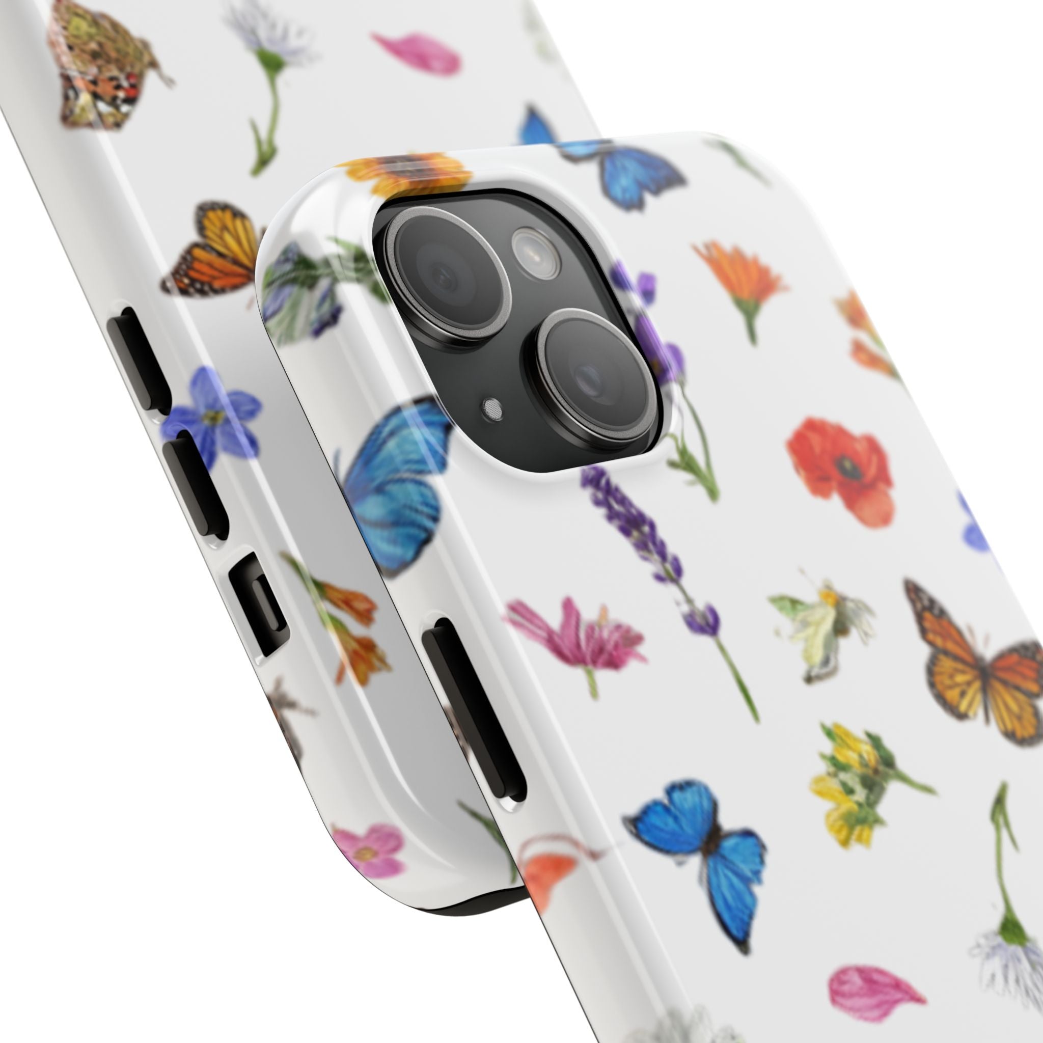 Butterfly Meadow Tough Phone Case / Floral Protective Phone Cover