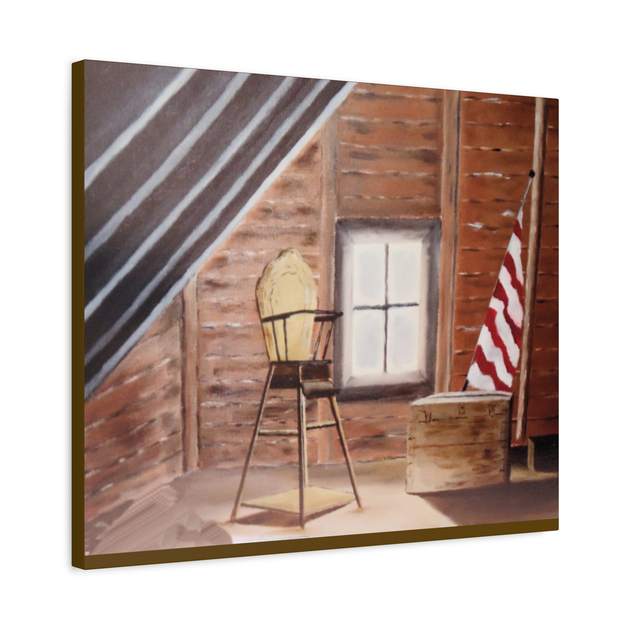 Vintage Attic Scene Canvas | Stretched Wall Art
