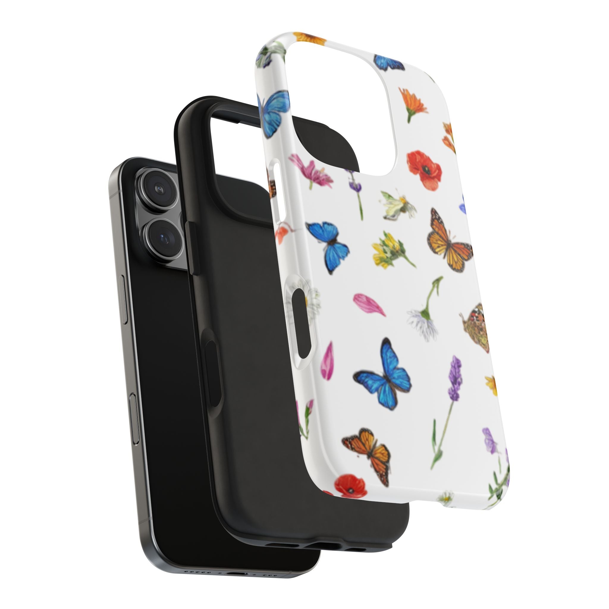 Butterfly Meadow Tough Phone Case / Floral Protective Phone Cover