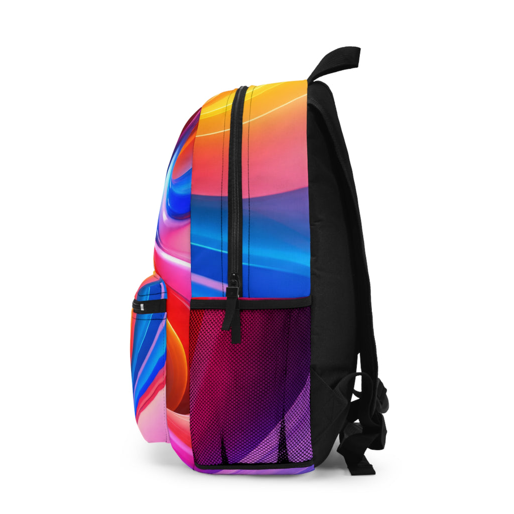 Abstract Neon Swirl Backpack | Colorful Gradient Art