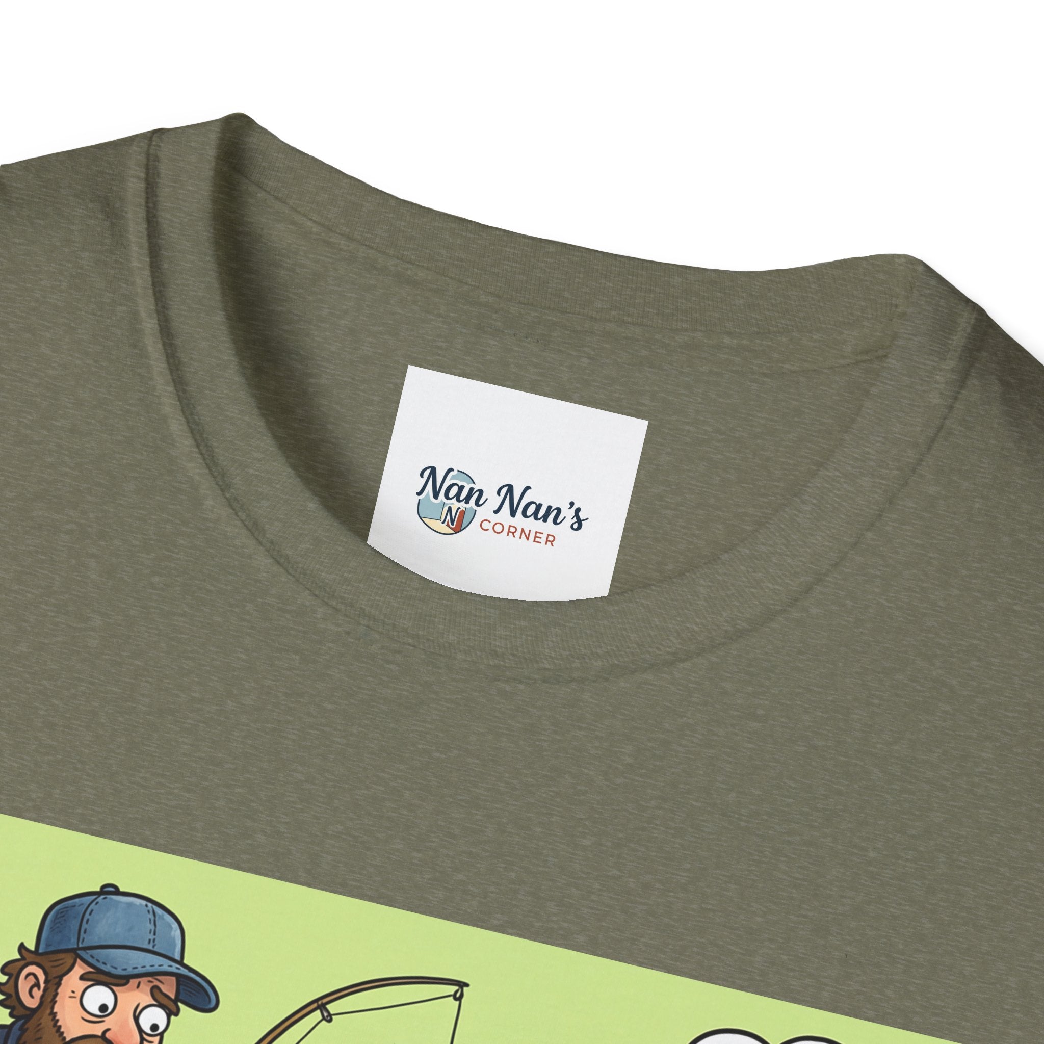Fishing Bass Cartoon Unisex Graphic T-Shirt – Funny Lure Pond Fish Cotton Tee