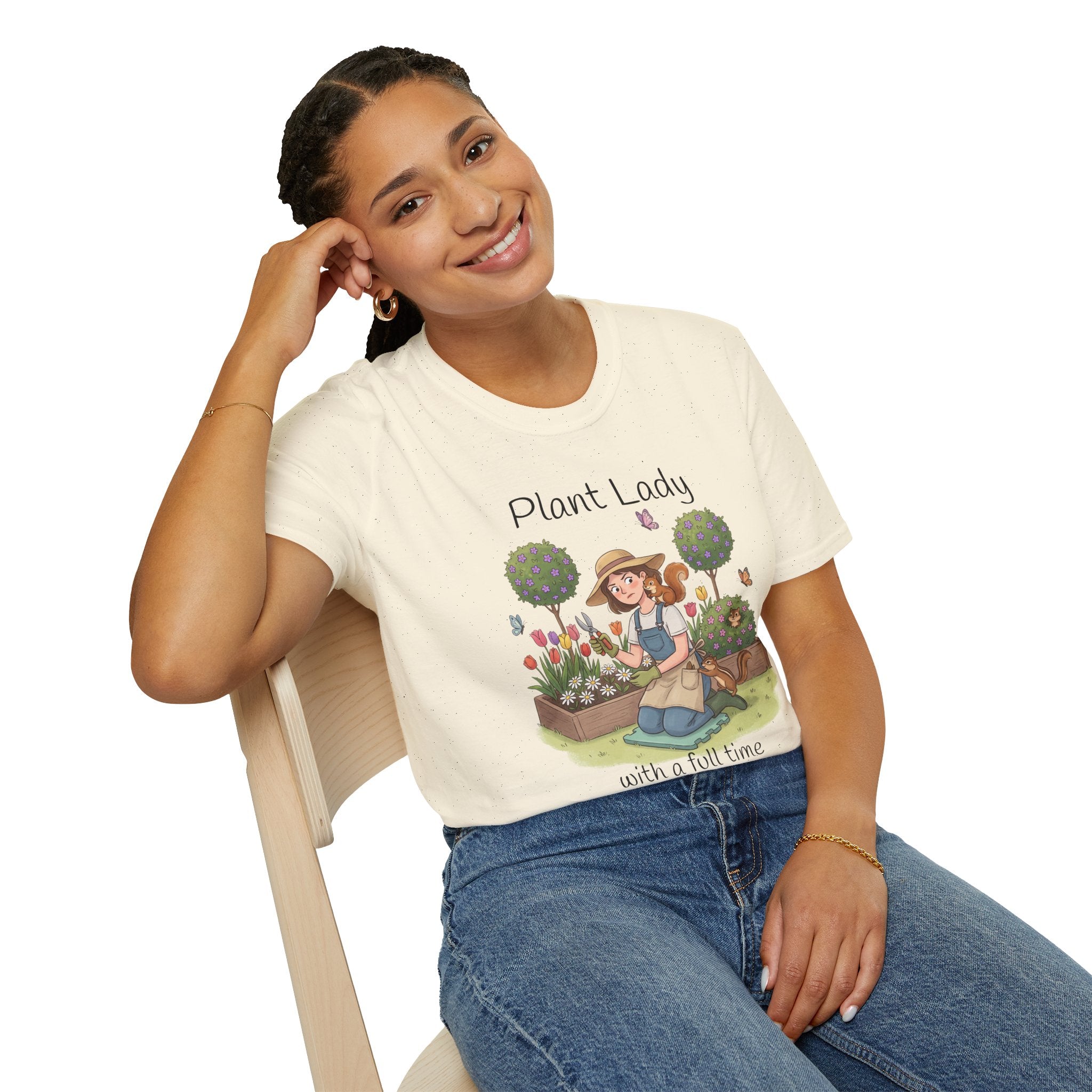 Plant Lady Gardening Unisex Graphic T-Shirt – Funny Plant Mom Cotton Tee
