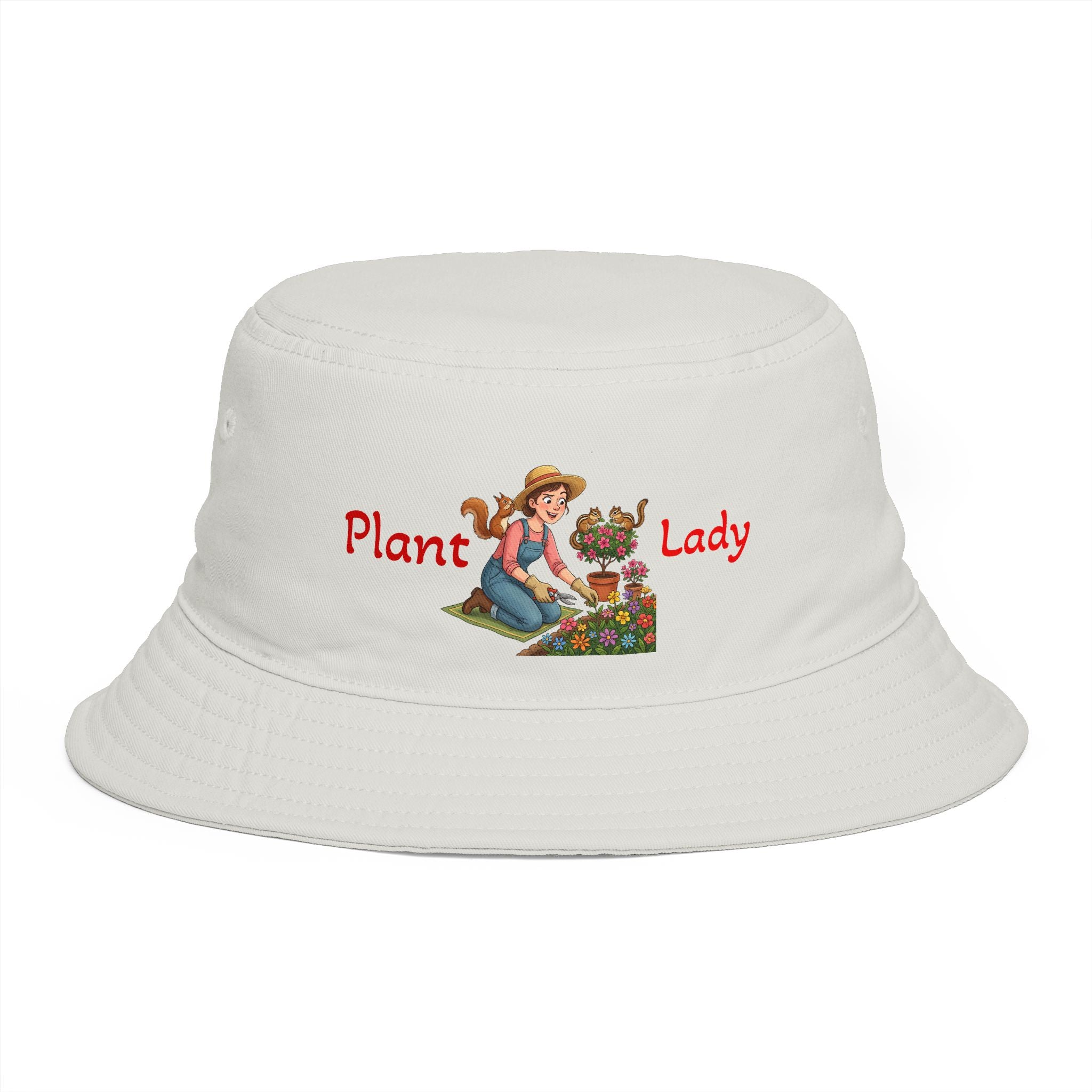 Plant Lady bucket hat | lady planting flowers floral gardening design