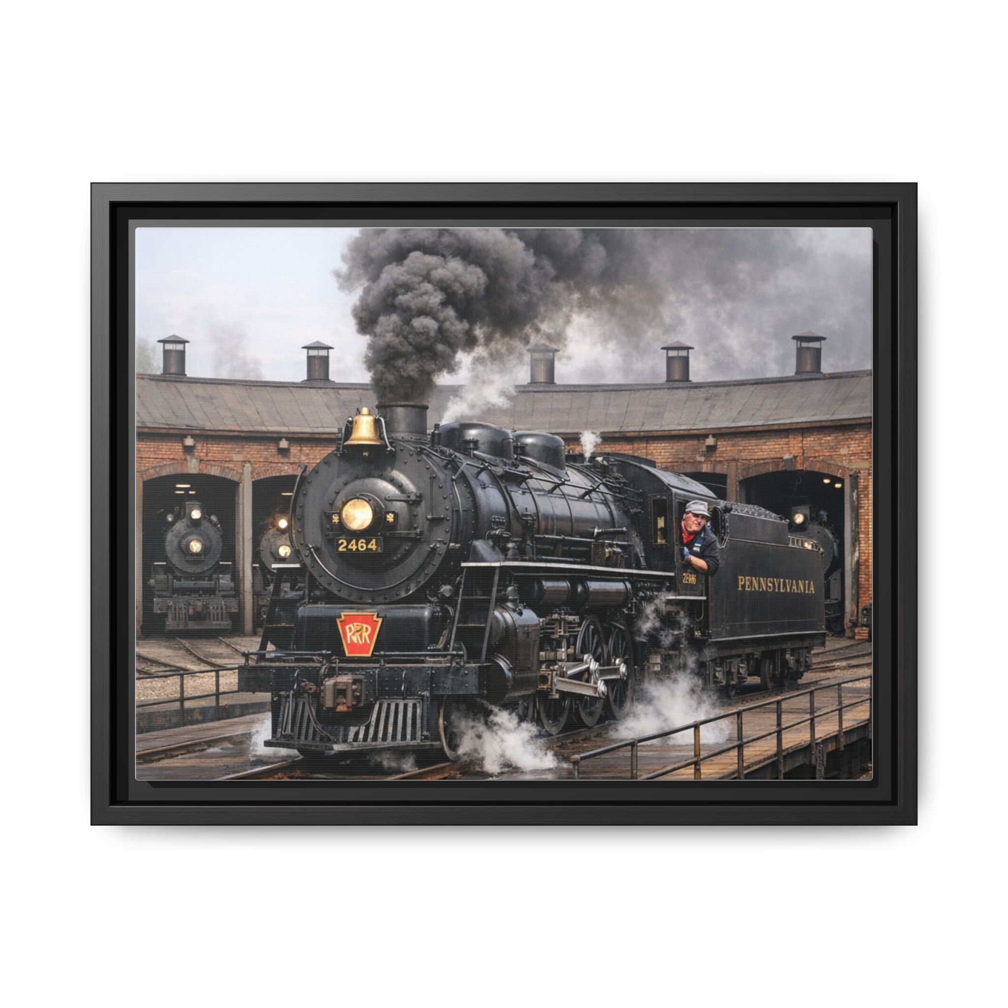 Framed Steam Train/Matte Canvas60 (Multi-color)
