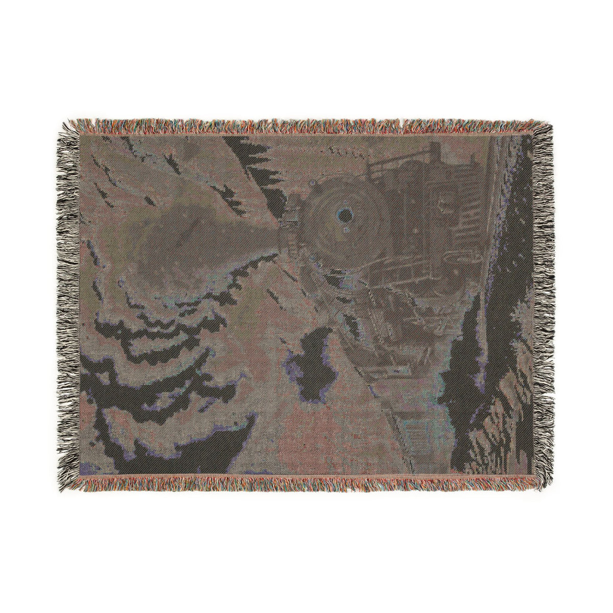 Steam Train Woven Blanket | Vintage Locomotive Throw