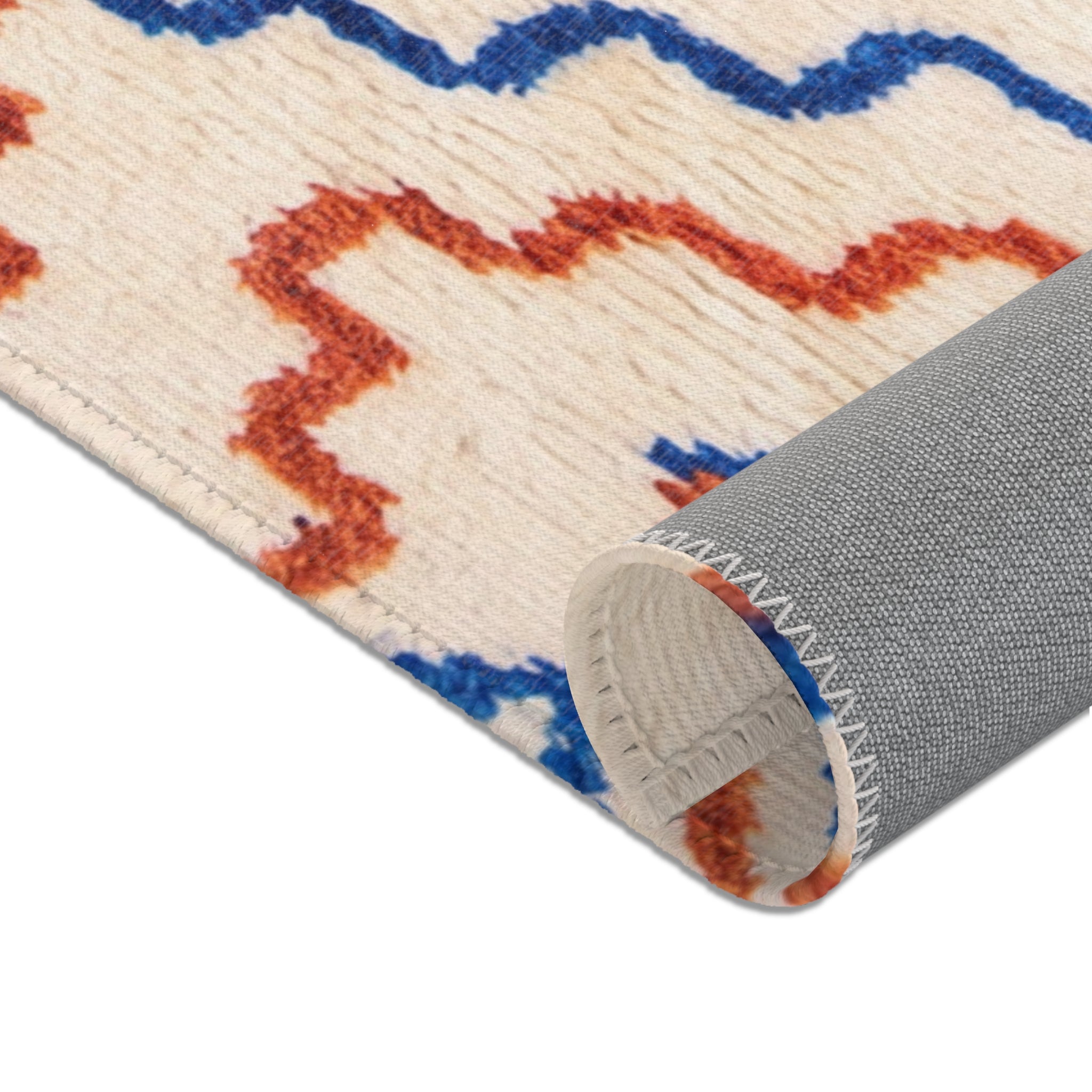 Southwestern Diamond Pattern Area Rug | Blue Rust Geometric