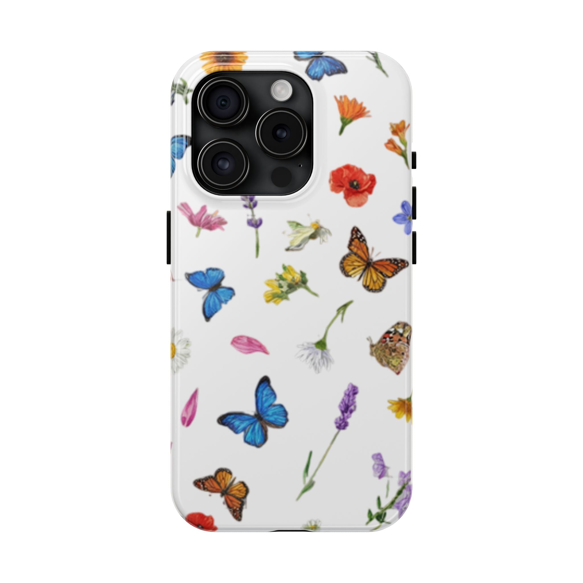 Butterfly Meadow Tough Phone Case / Floral Protective Phone Cover