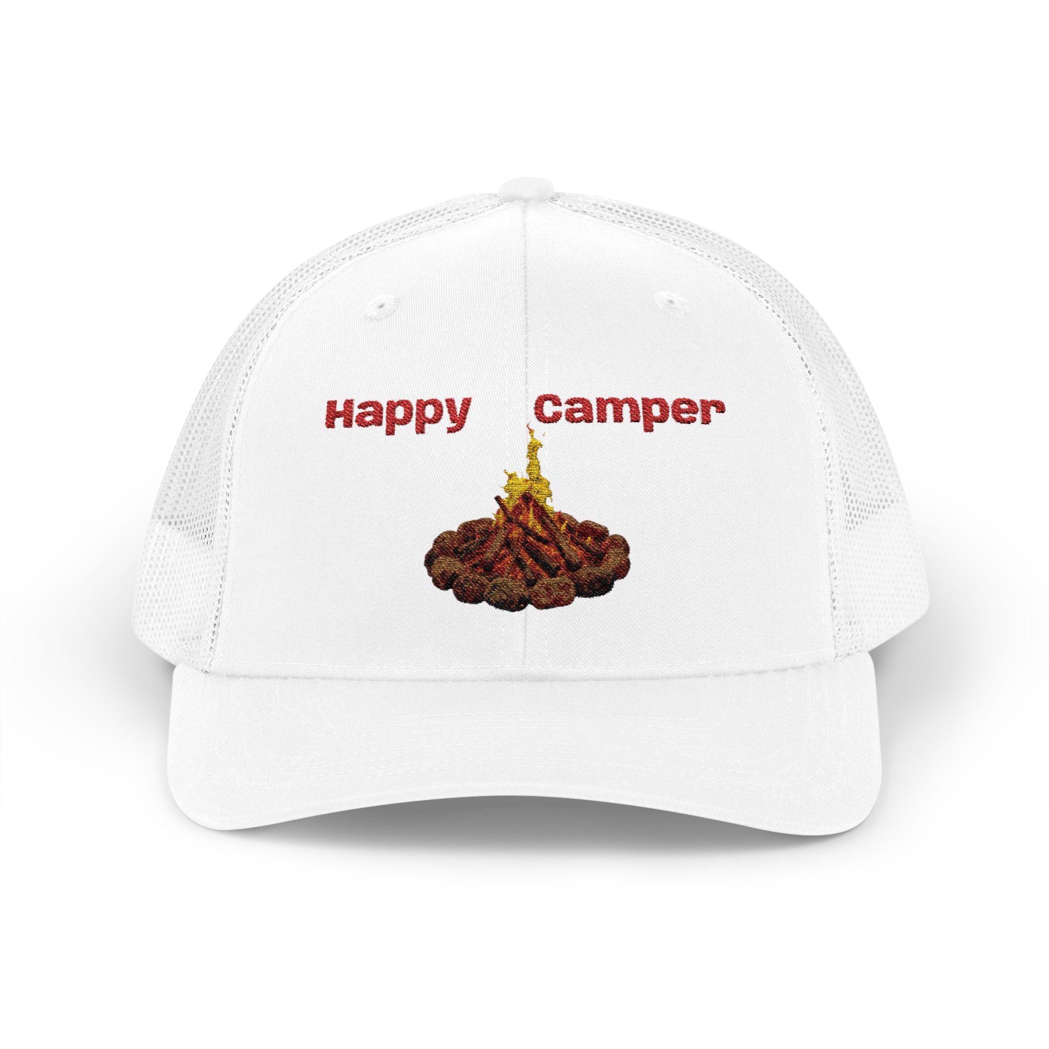 Happy Camper campfire Embroidered Snapback Cap | Trucker hat
