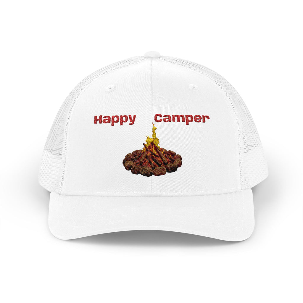 Happy Camper campfire Embroidered Snapback Cap | Trucker hat