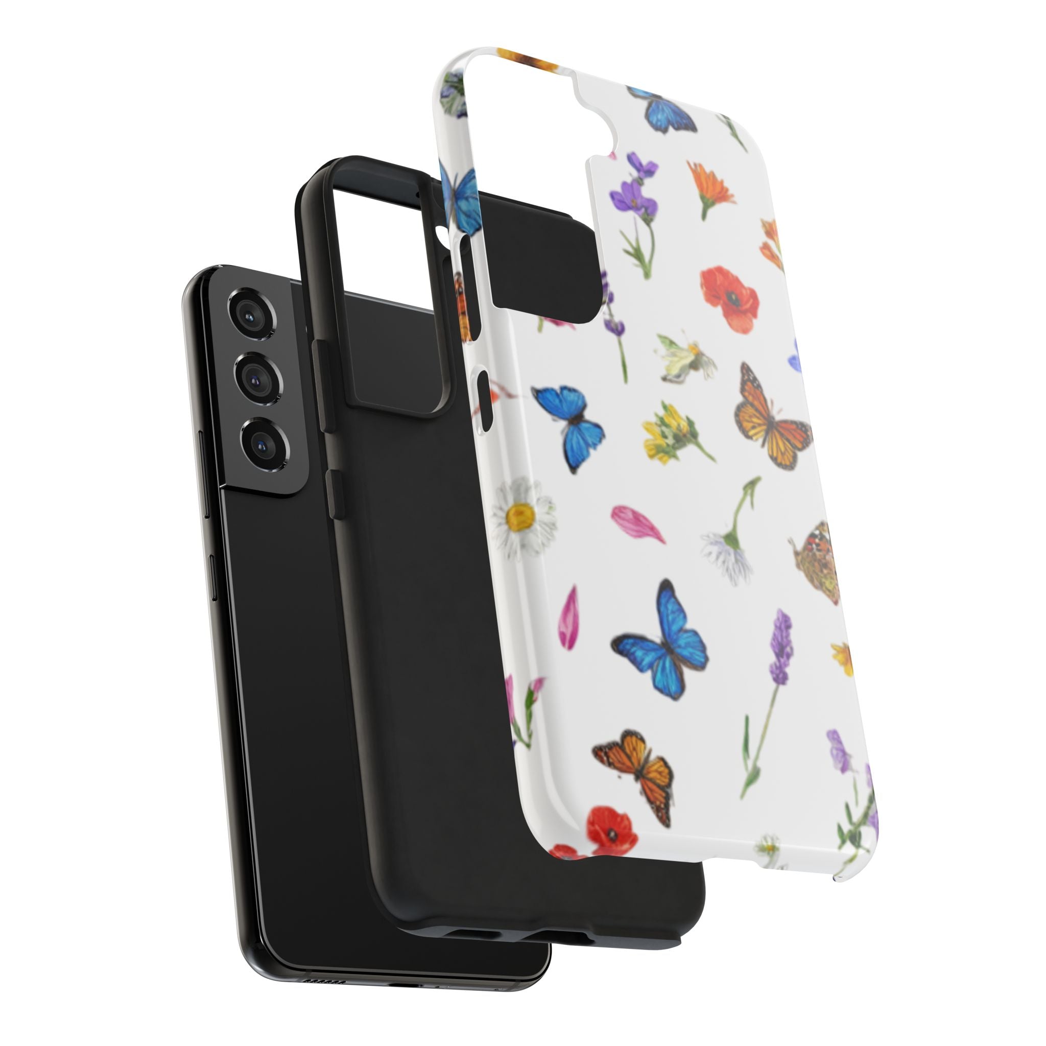 Butterfly Meadow Tough Phone Case / Floral Protective Phone Cover