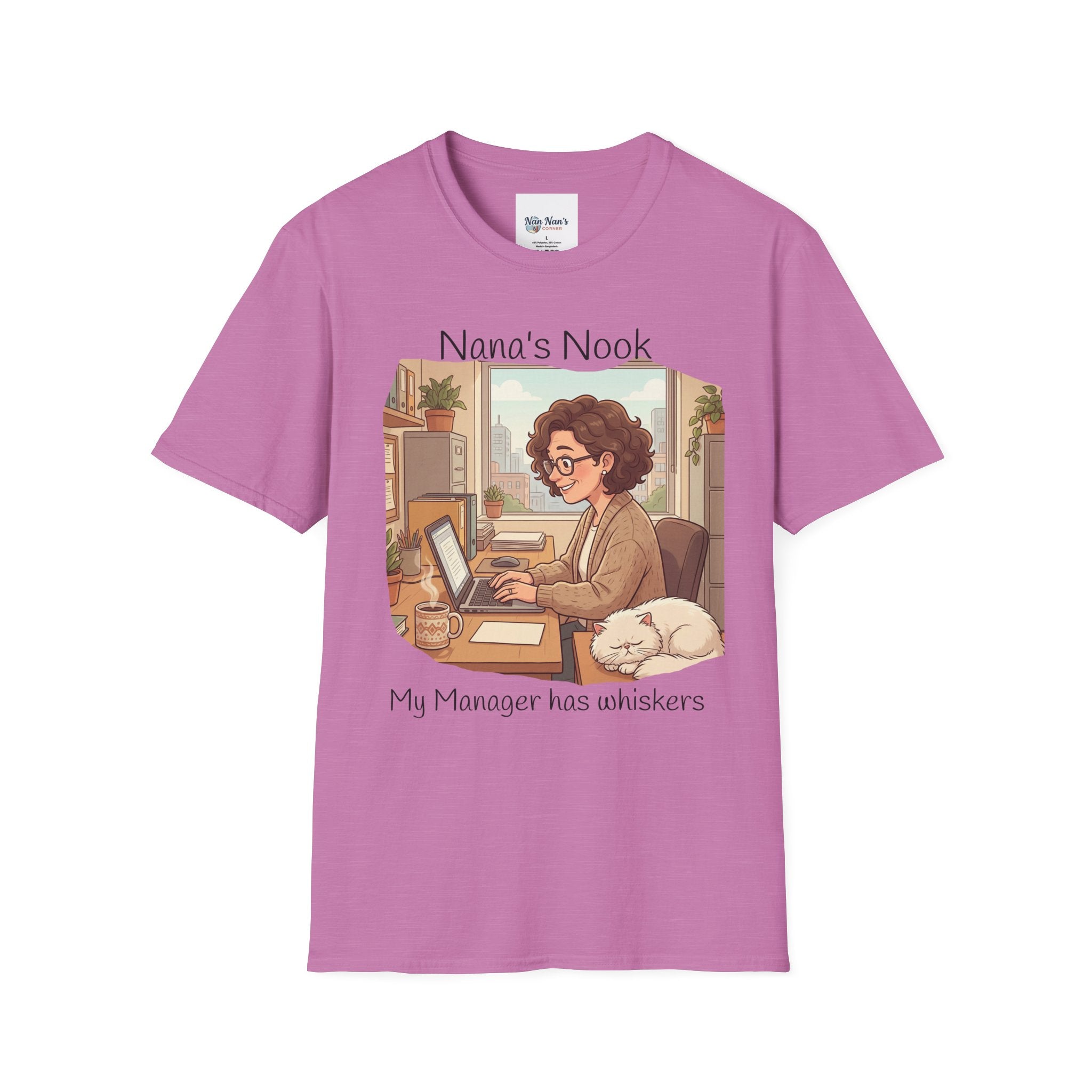 T-Shirt / "Nana's Nook: My Manager Has Whiskers" Cozy Grandma Cat Lover Tee