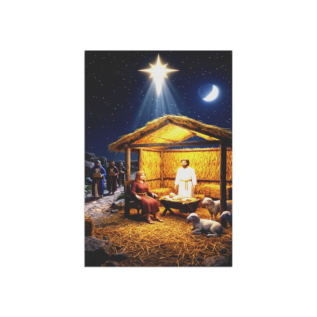 Nativity Scene Garden Banner | Christmas Manger Outdoor Flag