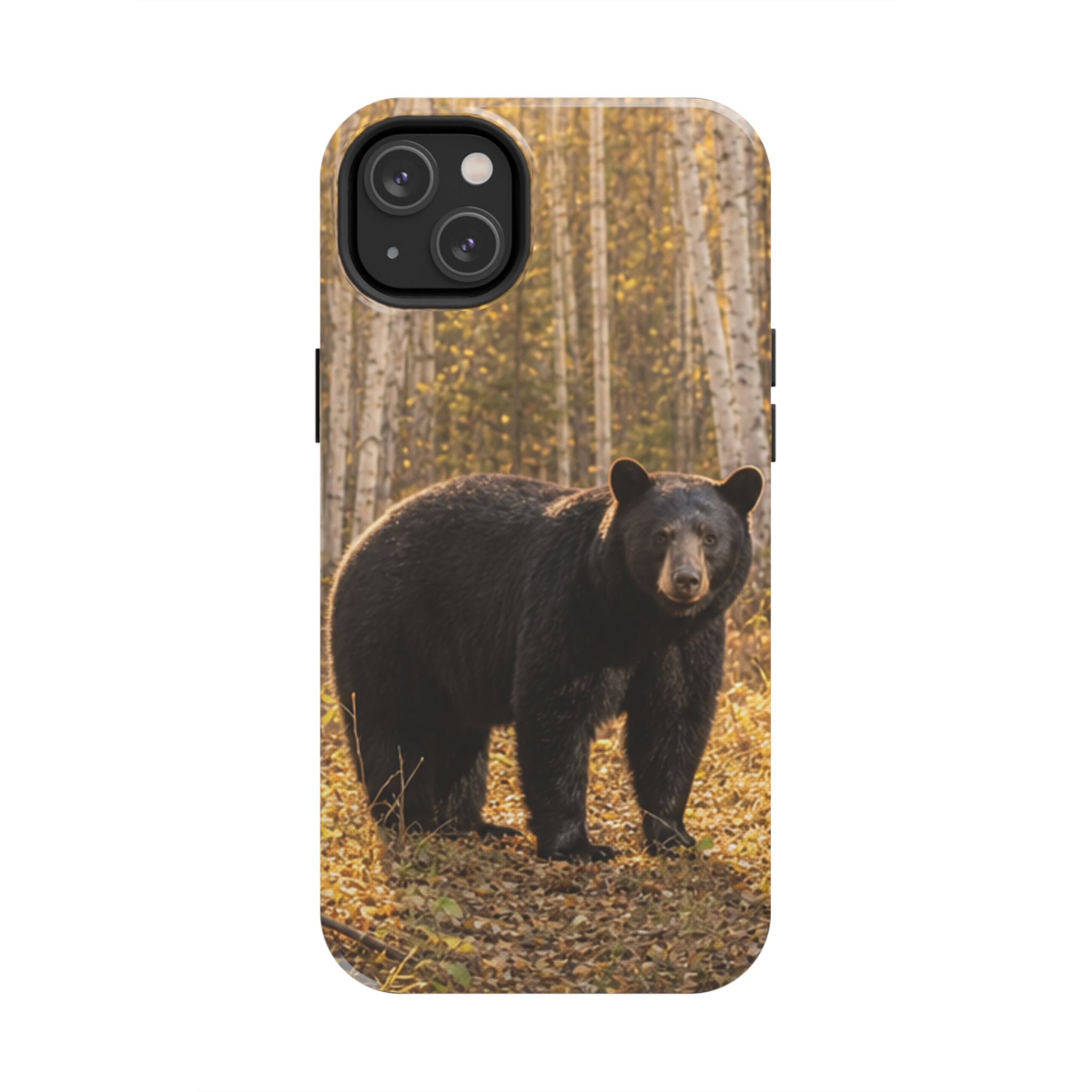 Black Bear Forest Phone Case | Tough Phone Case