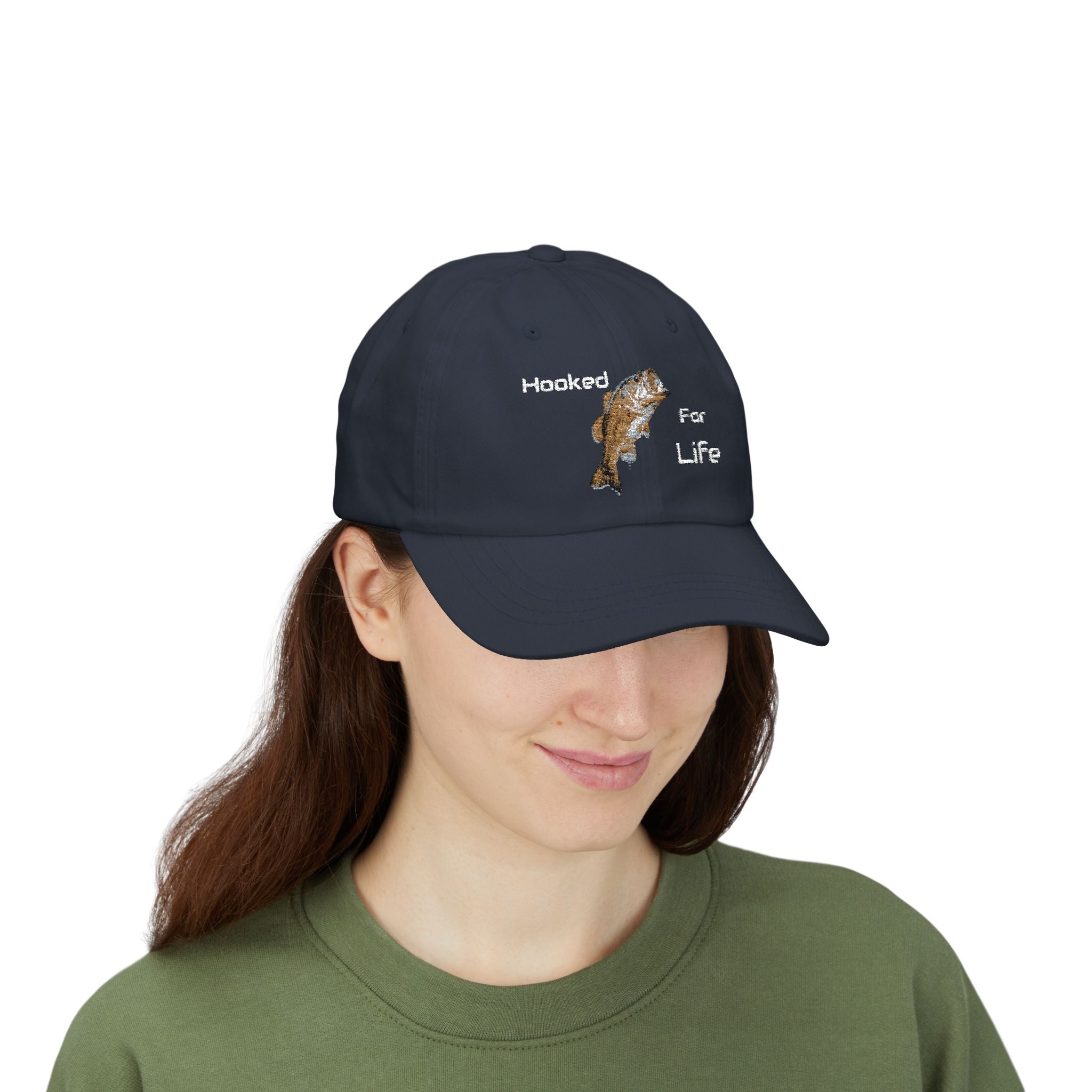 Hooked For Life Fishing Dad Cap | Baseball Hat