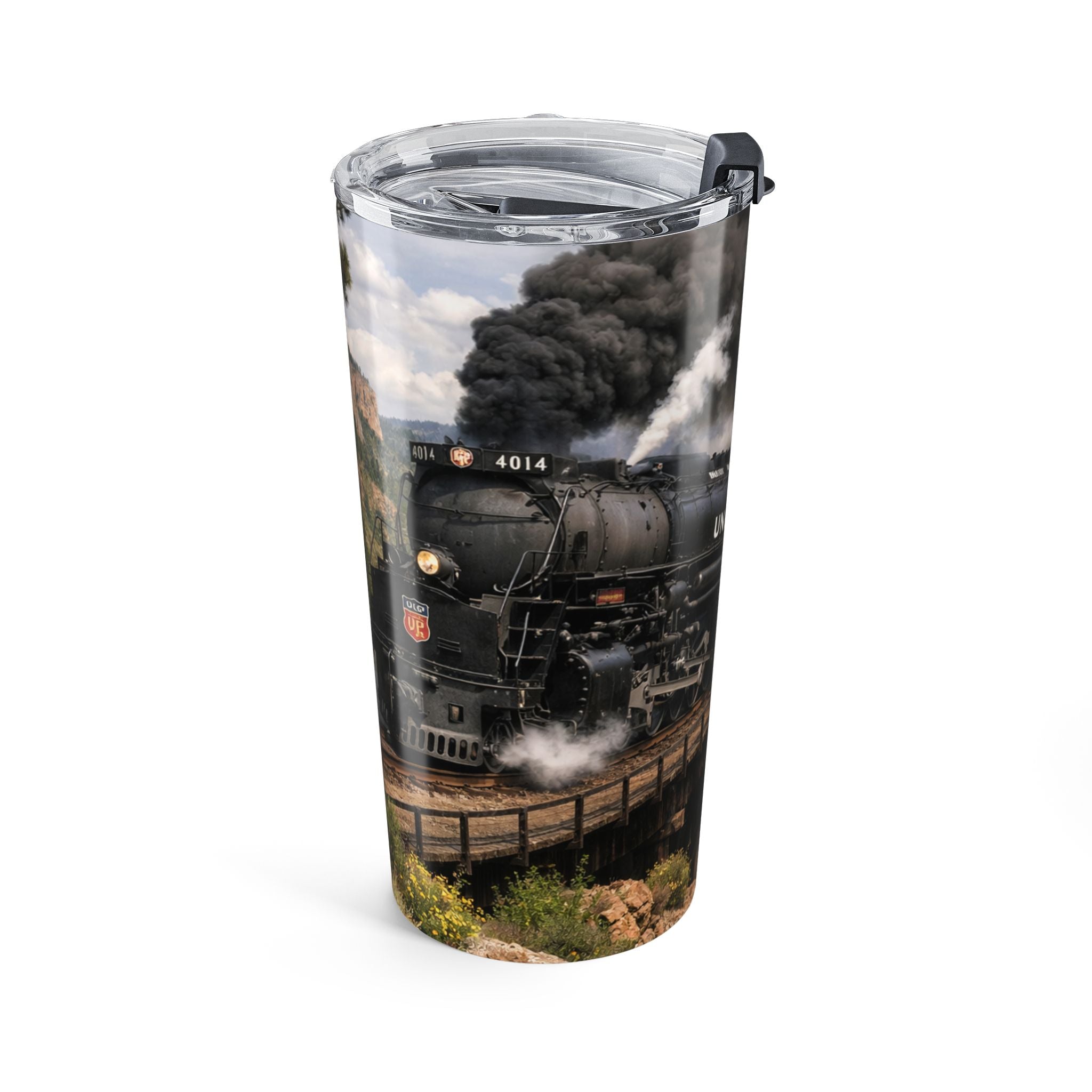 Union Pacific Steam Train Tumbler 20oz | Vintage Locomotive Travel Cup