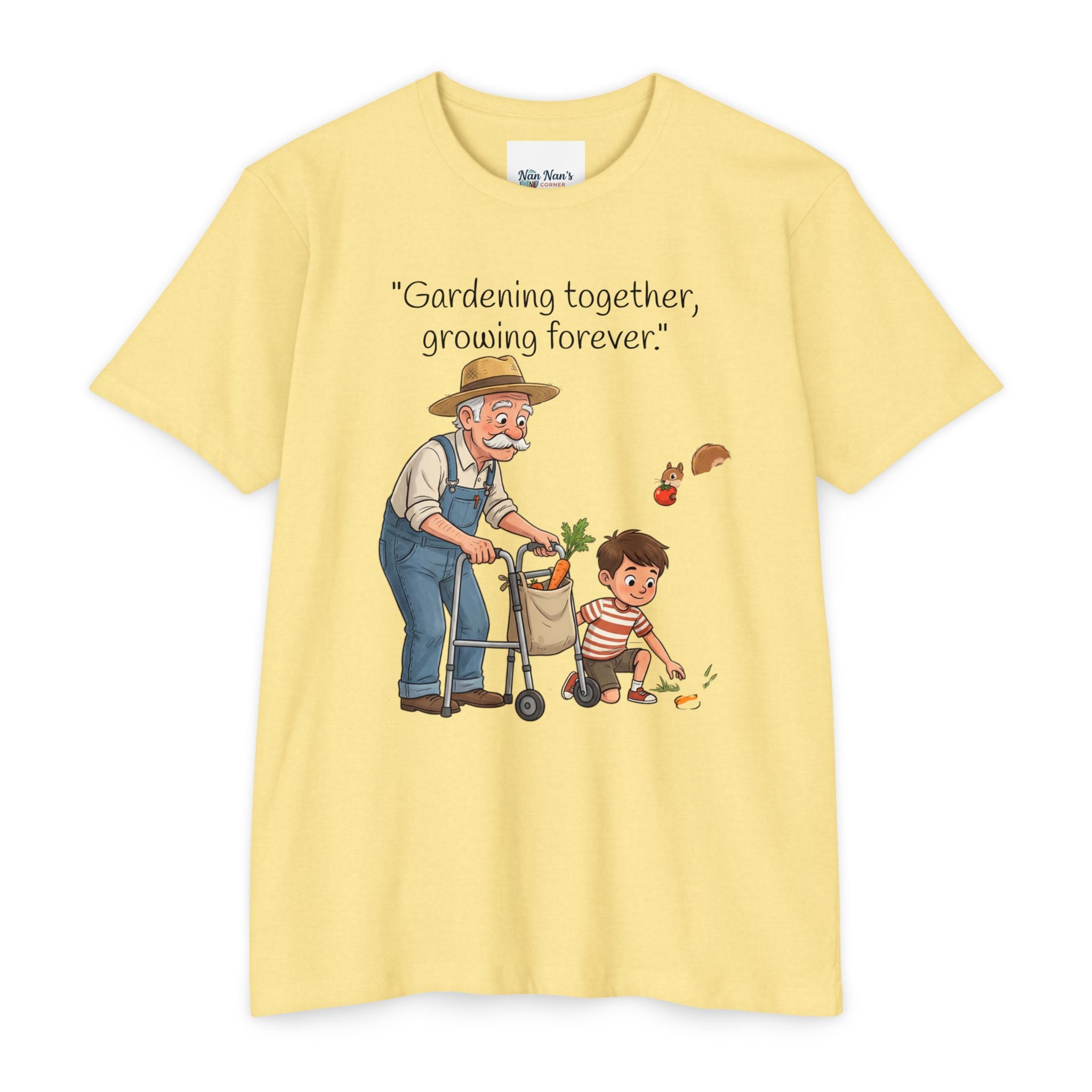 Gardening Together T-Shirt — "Gardening together, growing forever." Grandparent & Child Garden Tee