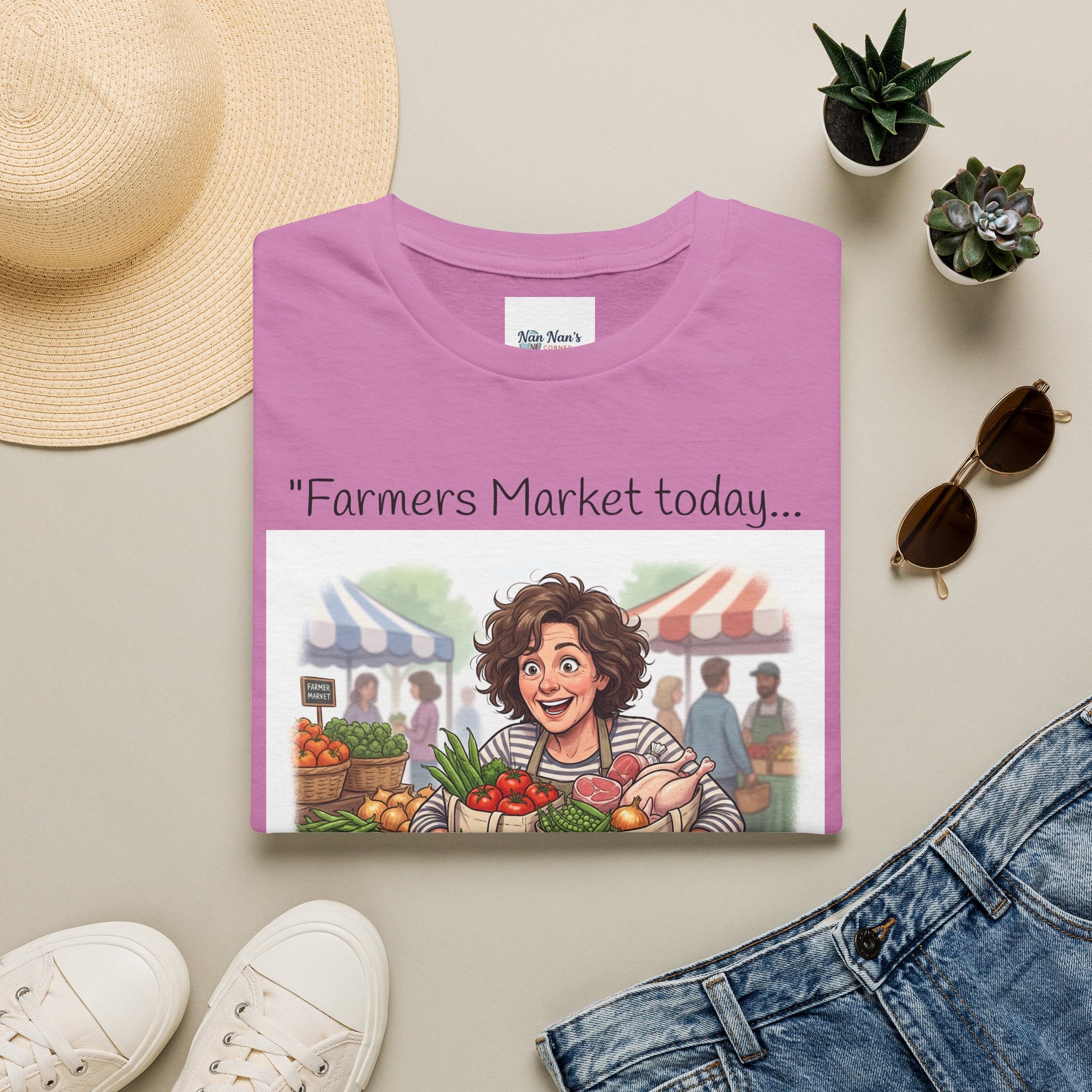 Farmers Market Kitchen Chaos Unisex Graphic T-Shirt – Novelty Cotton Tee