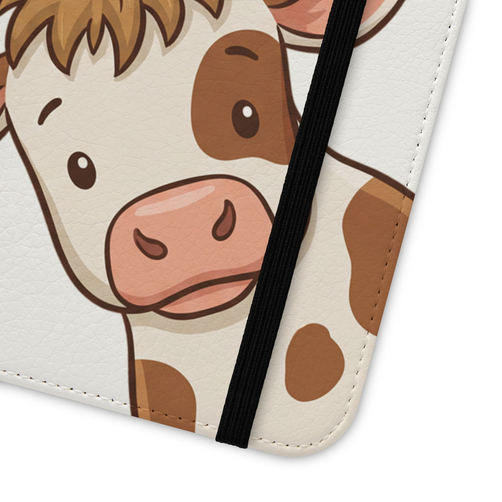 Cow & Hay Pattern Flip Case/ Cute Farm Animal Phone Wallet