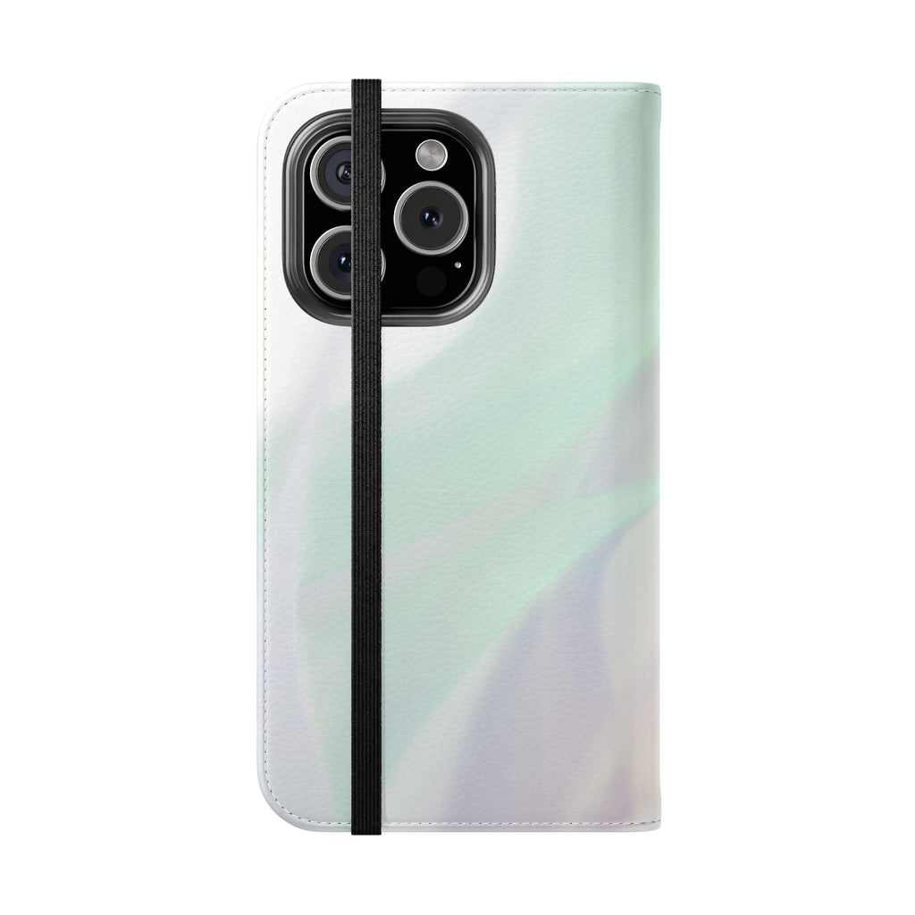 Pastel Marble Flip Case / Soft Watercolor Phone Wallet Cover with Card Slots