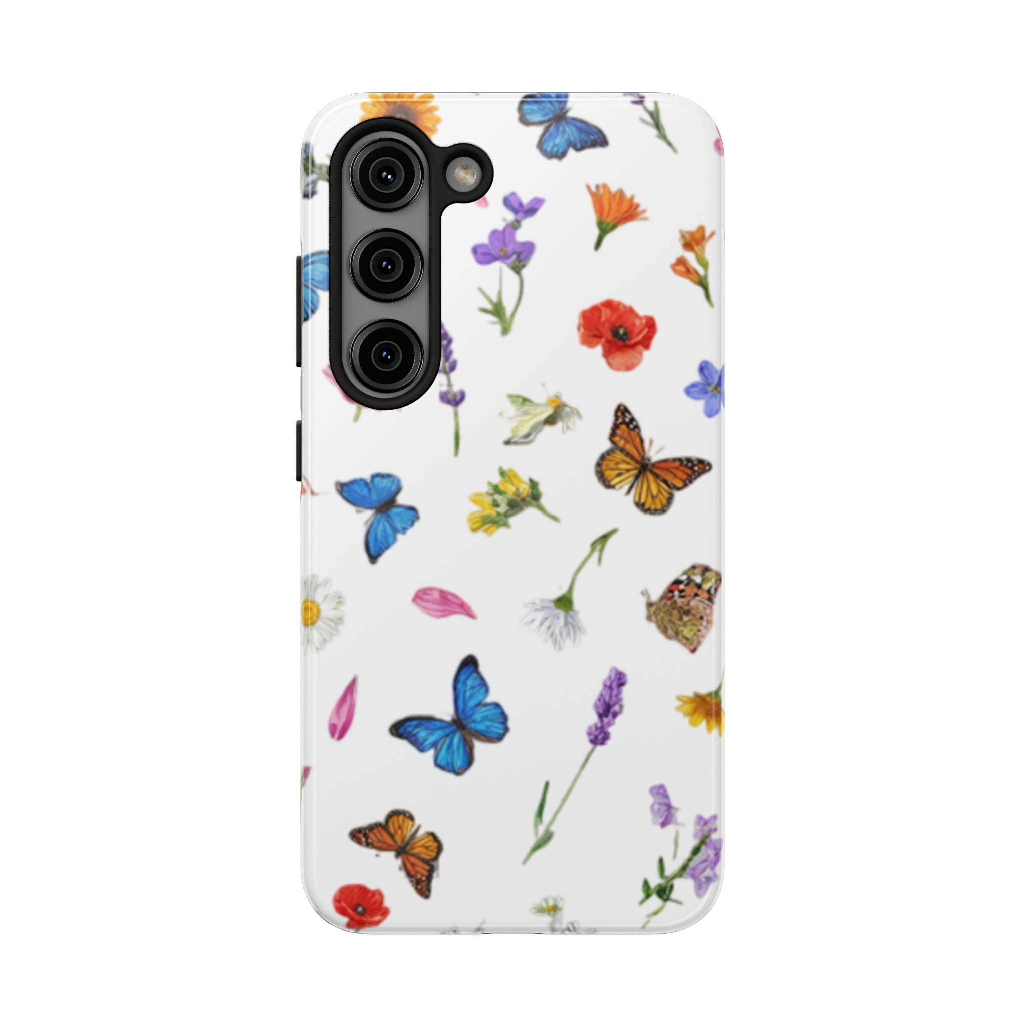 Butterfly Meadow Tough Phone Case / Floral Protective Phone Cover