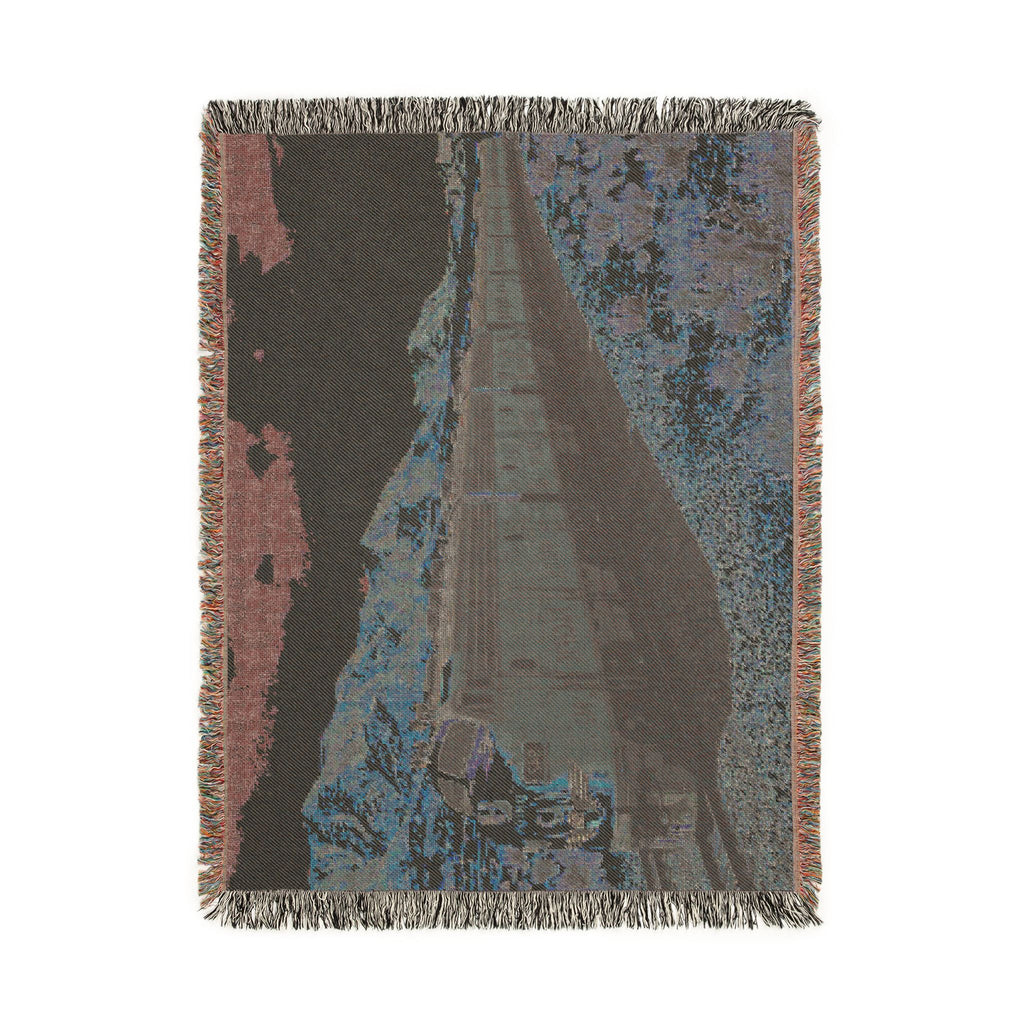 Vintage Streamlined Train Woven Blanket | Desert Locomotive Throw