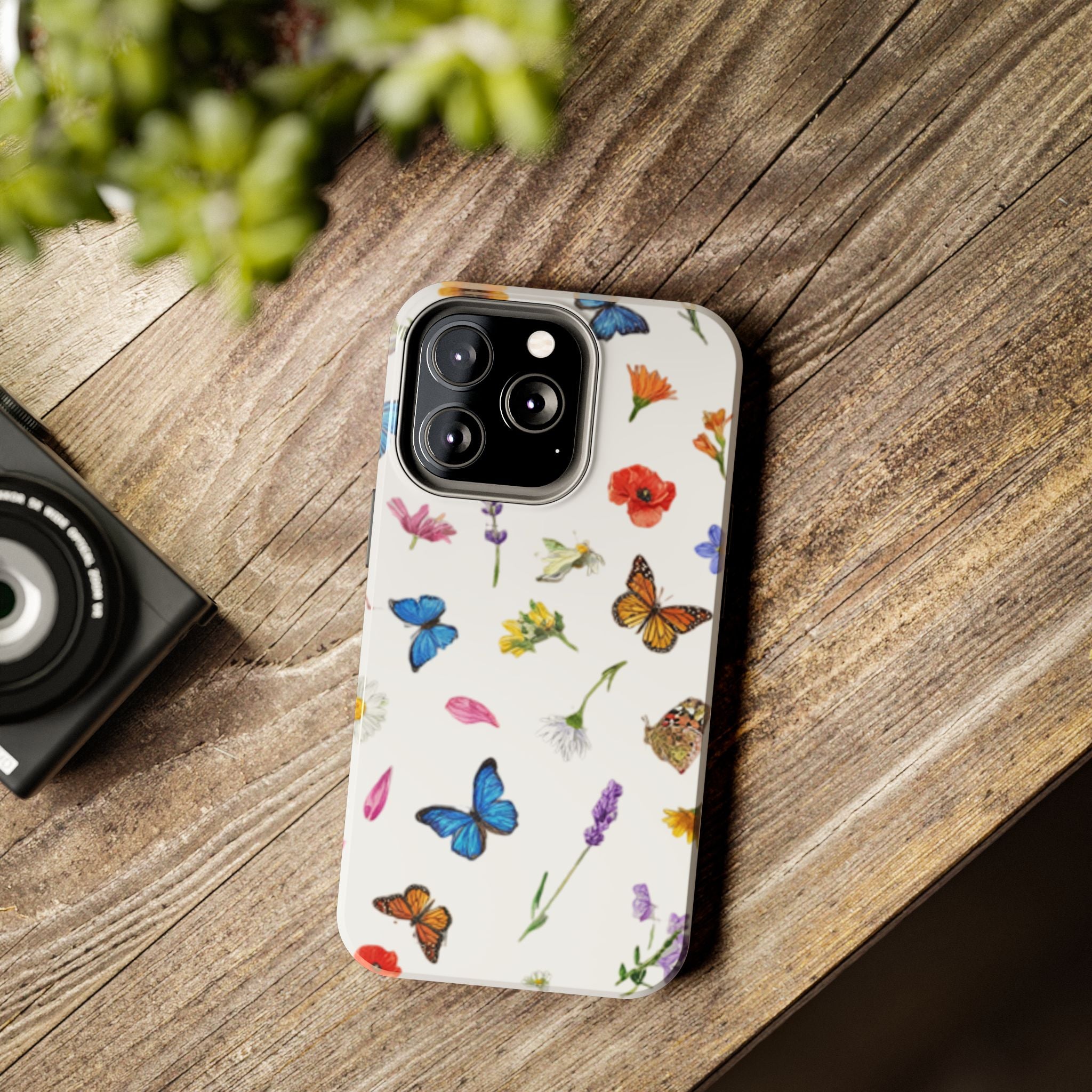 Butterfly Meadow Tough Phone Case / Floral Protective Phone Cover