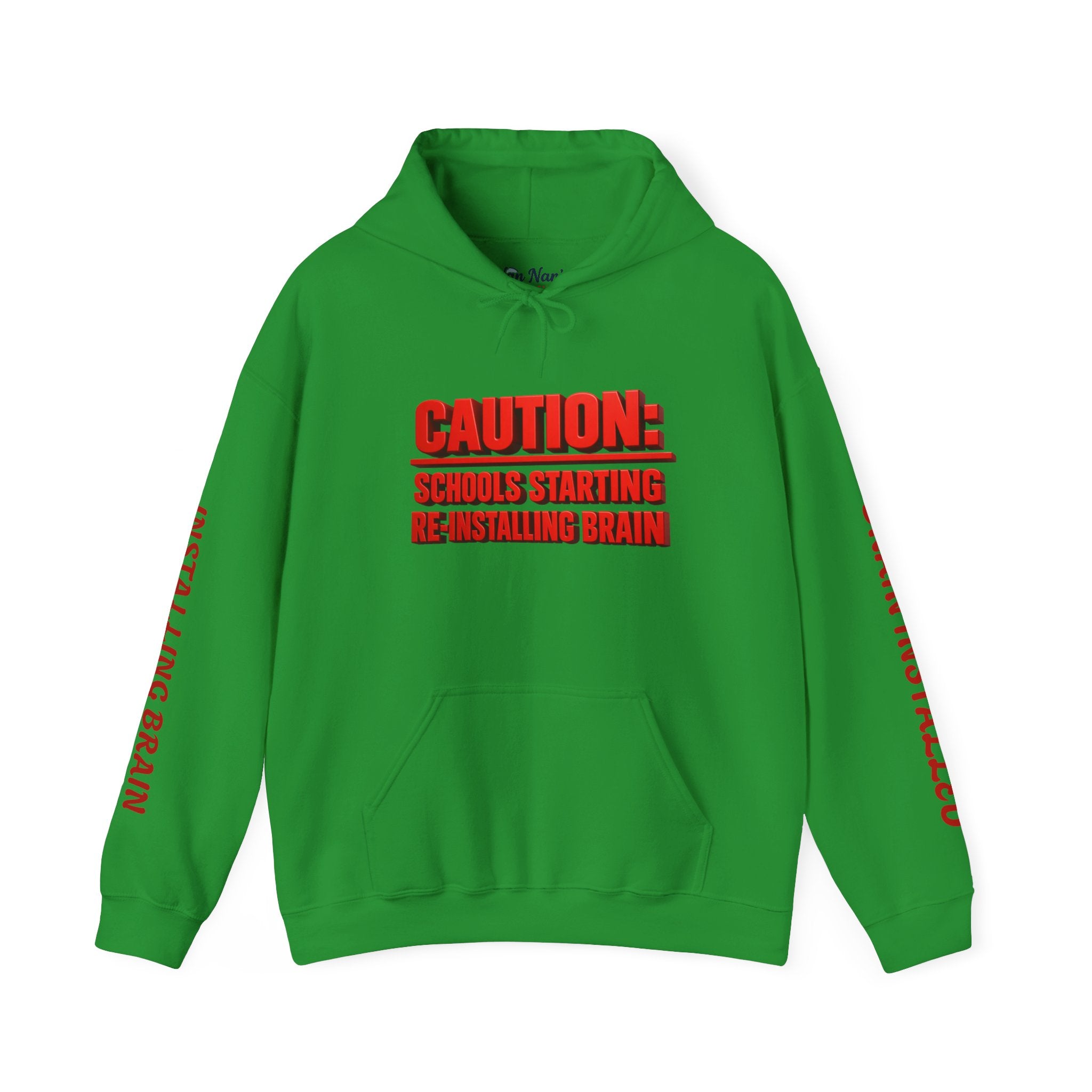 Caution Schools Starting Re-Installing Brain Unisex Graphic Hoodie – Funny Back-to-School Sweatshirt