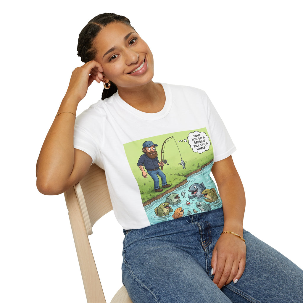 Fishing Bass Cartoon Unisex Graphic T-Shirt – Funny Lure Pond Fish Cotton Tee