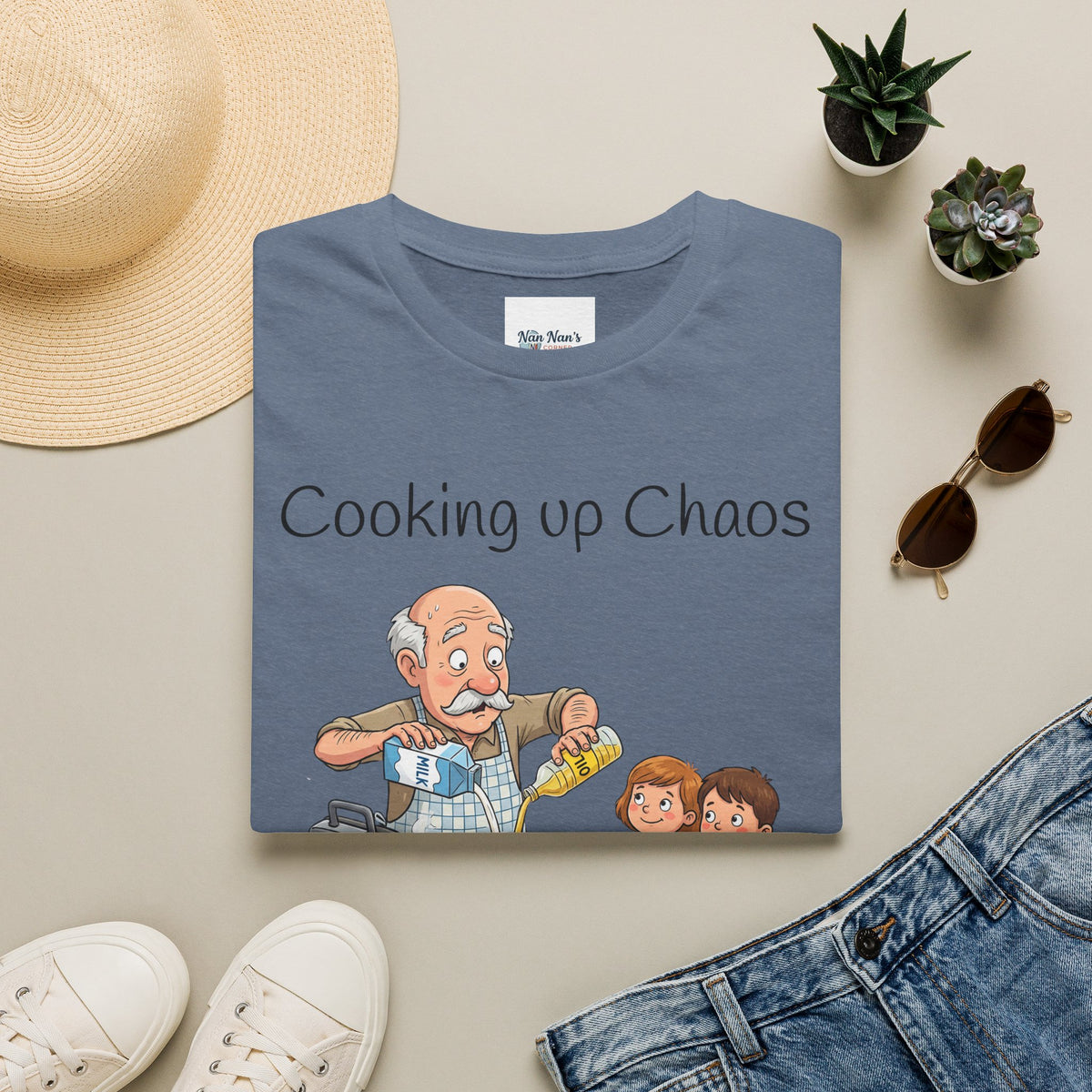 Cooking Up Chaos One Waffle at a Time Unisex Graphic T-Shirt – Funny Kitchen Cotton Tee