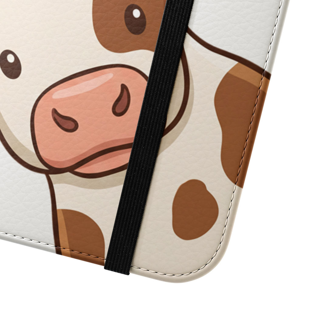 Cow & Hay Pattern Flip Case/ Cute Farm Animal Phone Wallet