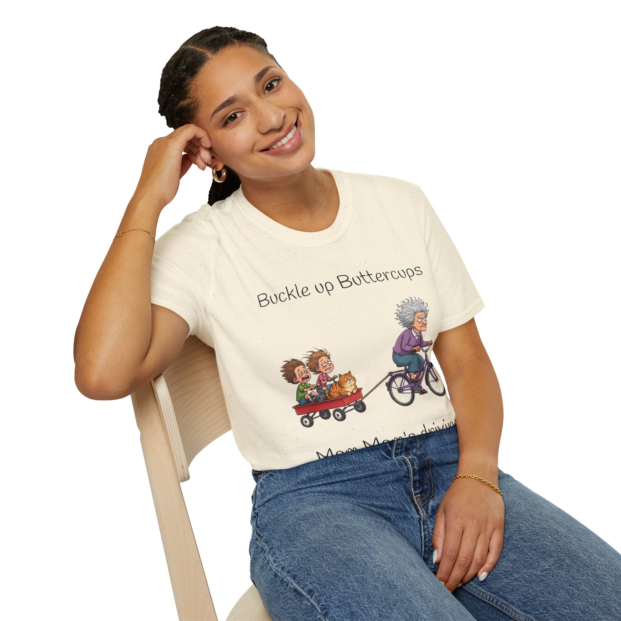 T-Shirt Buckle Up Buttercups Mom Mom Driving| Funny Grandma Tee