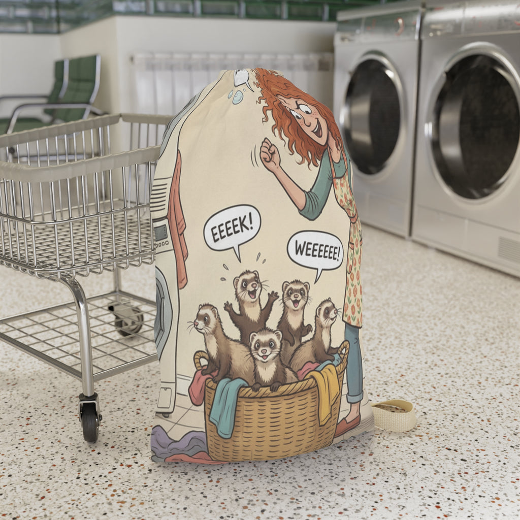 Laundry Bag / Funny Ferrets Playing