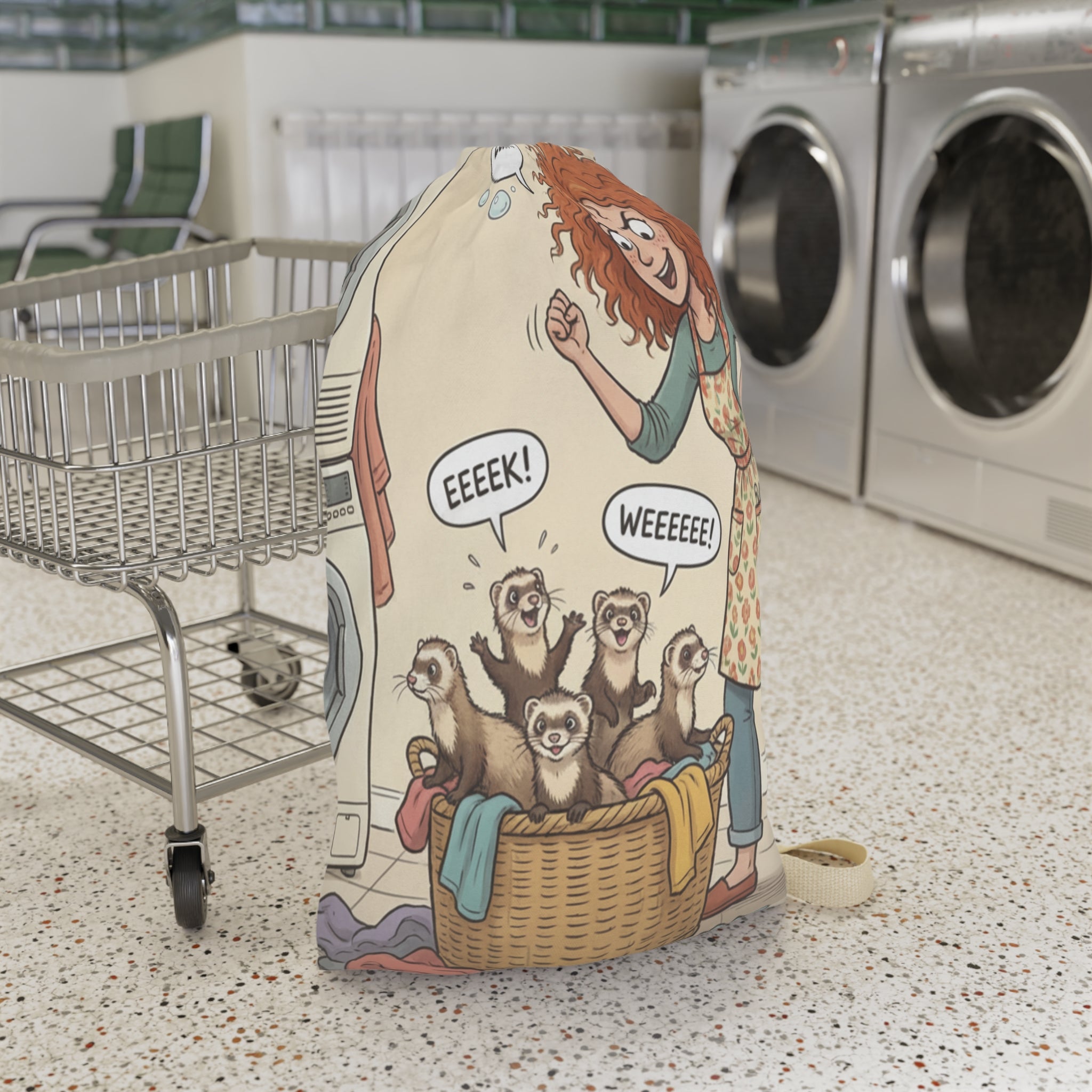 Laundry Bag / Funny Ferrets Playing