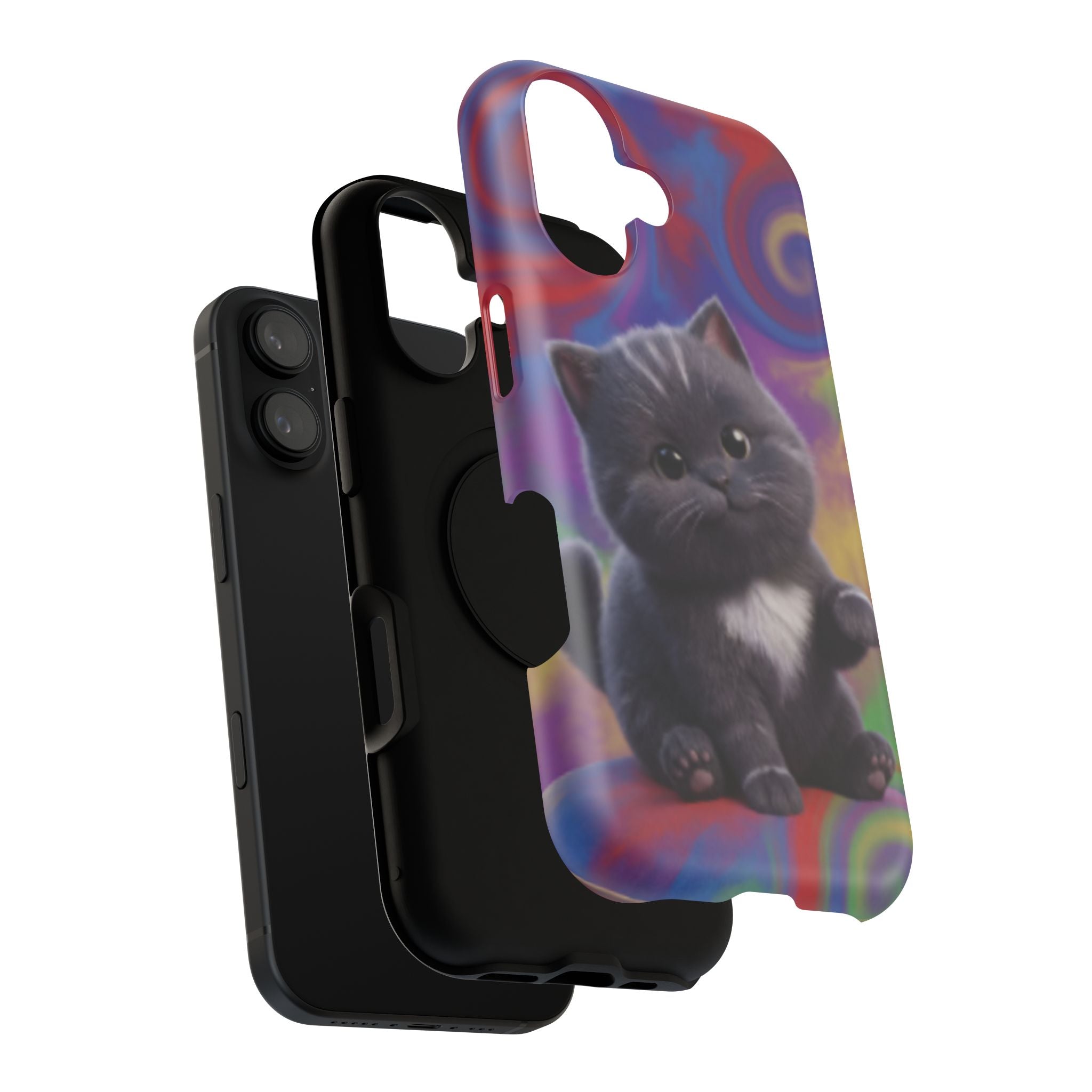 Kawaii Gray Kitten phone case | Impact-Resistant Case