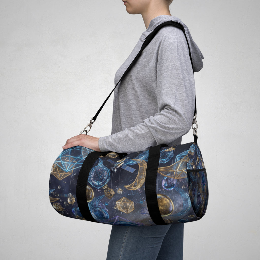 Duffle Bag Celestial Gems/ Moon and Crystal Pattern Travel Bag