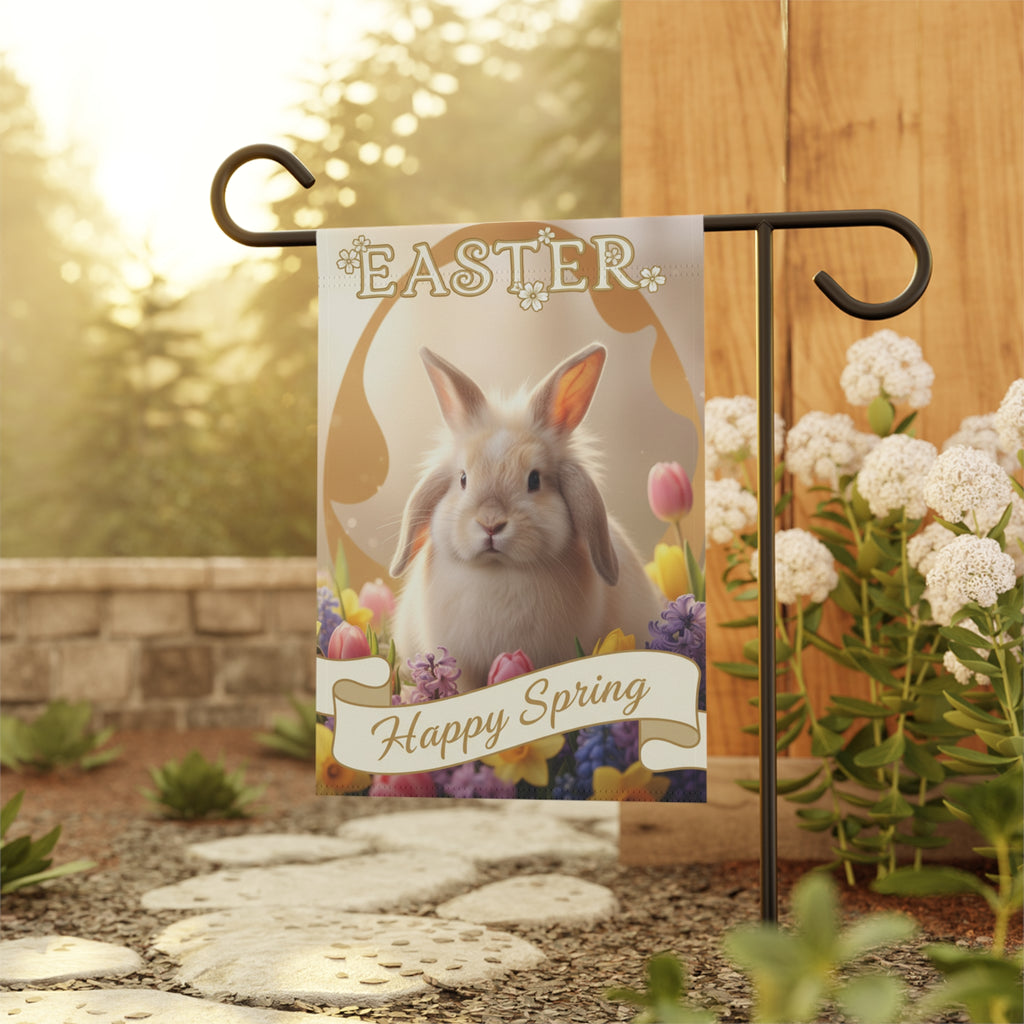 Easter Bunny Garden Flag | Happy Spring Floral Garden Banner